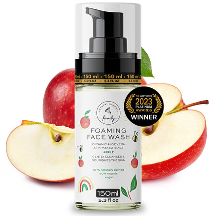 Kids Organic Foaming Face Wash - Natural Skincare for Teen Girls 10-12 - Gentle Facial Cleanser for Dry Sensitive Skin - Hydrating Exfoliating & Non Toxic Moisturiser Soap for Tweens & Preteens 8-12