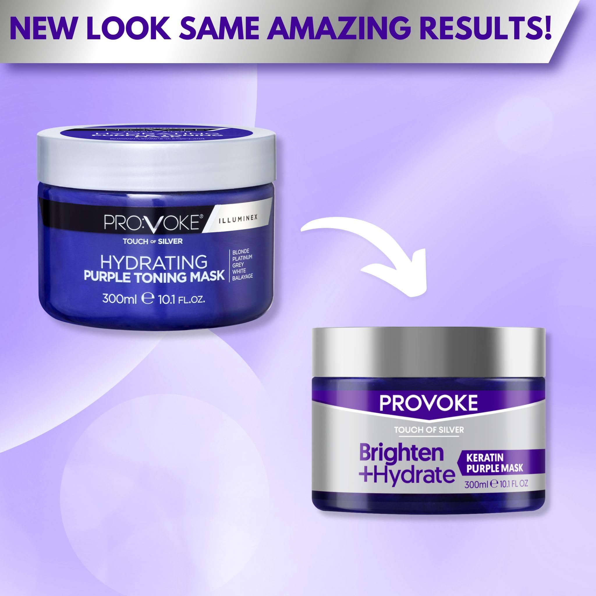 PRO:VOKE Illuminex Touch of Silver Hydrating Purple Toning Hair Mask, 300 ml