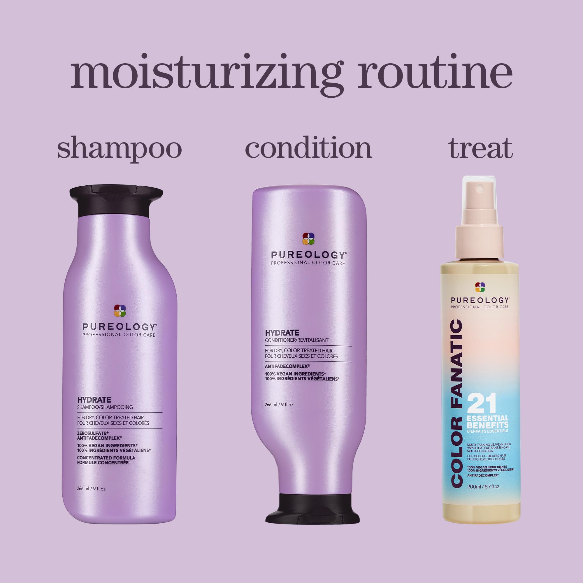 Pureology Hydrate Moisturizing Shampoo | For Medium to Thick Dry, Color Treated Hair | Sulfate-Free | Vegan