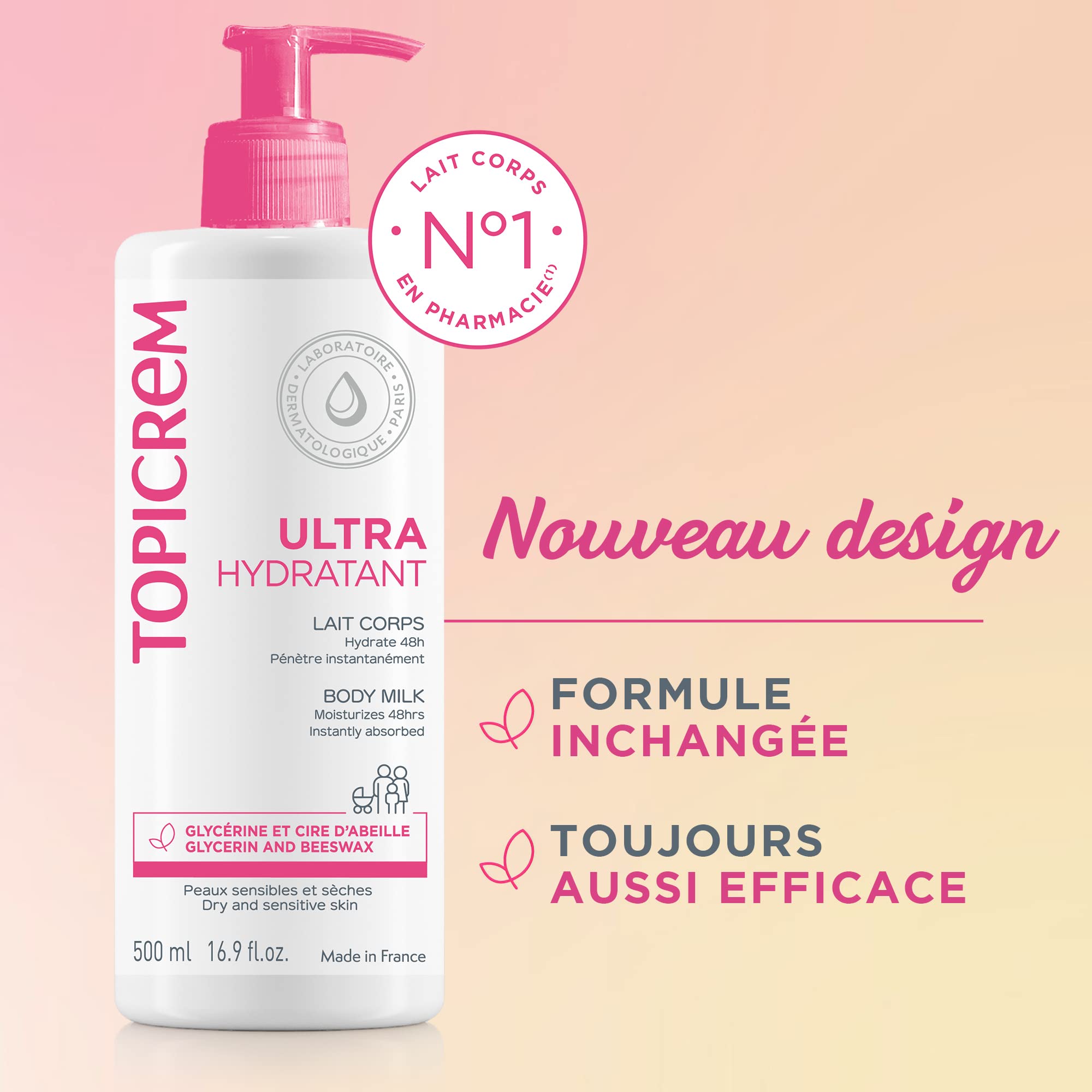 Topicrem ultra-moisturising body milk, 500 ml