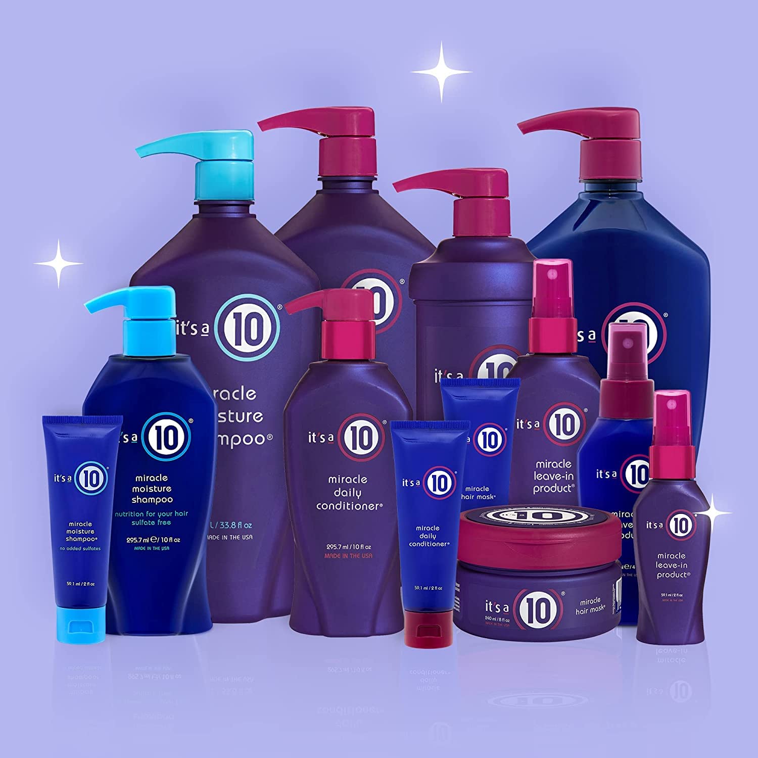 It's a 10 Haircare - Miracle Leave-In Product Spray, Natural Ingredients, Smoothes & Eliminates Frizz, Restores Shine, Colour Safe, Natural Ingredients, 295ml