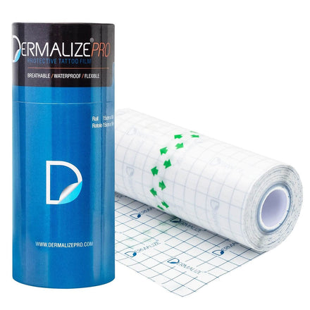 Dermalize Pro Tattoo Bandage in 6 Inch x 10.9 Yard/10 Meter Roll Clear Adhesive Antibacterial