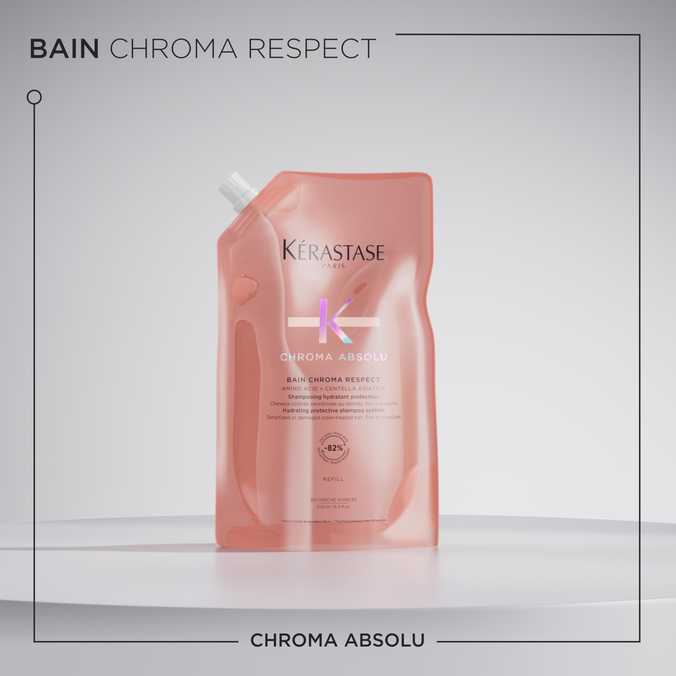 Kerastase Chroma Absolu Bain Riche Chroma Respect Shampoo - Gentle Hydration, Preserves Color Intensity, For Fine to Medium Hair, 500ml Refill