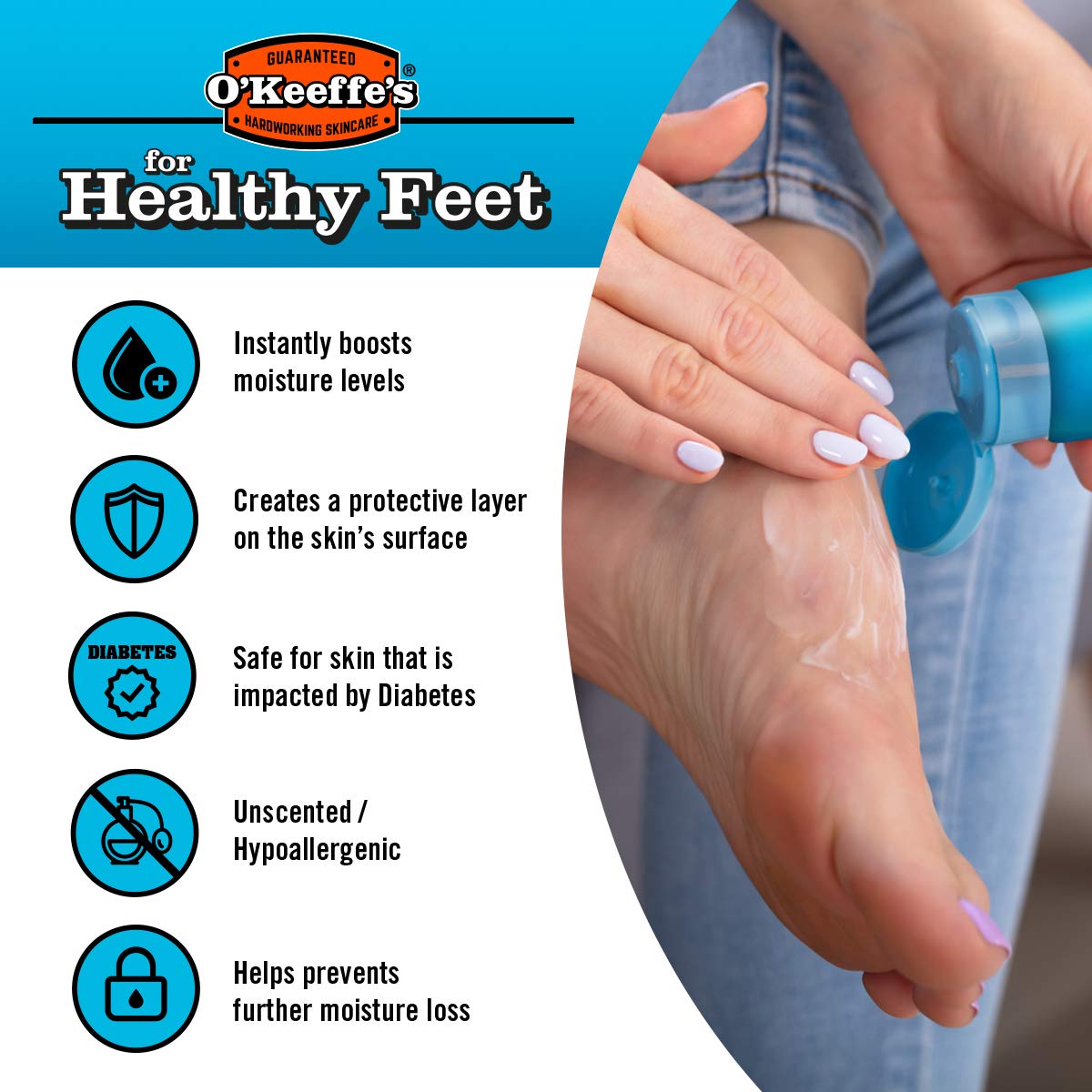 O'Keeffe's Healthy Feet Value Size Jar, 180g – Foot Cream for Extremely Dry, Cracked Feet | Instantly Boosts Moisture Levels, Creates a Protective Layer & Prevents Moisture Loss