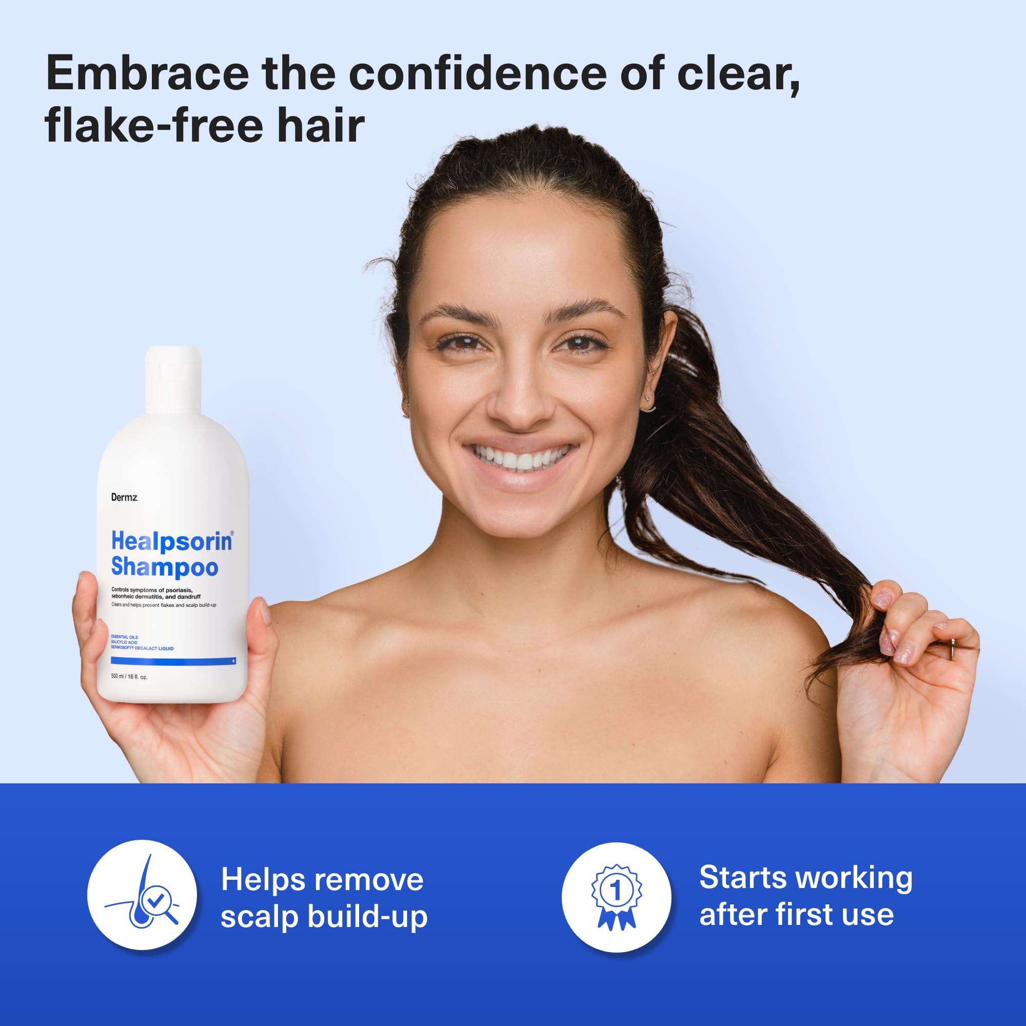 Healpsorin Psoriasis Anti Dandruff Shampoo. Flaky Scalp Psoriasis Treatment. Helps with Eczema, Dermatitis & Itchy Dry Scalp. Salicylic Acid Shampoo. Contains Dermosoft® 1%. 500ml