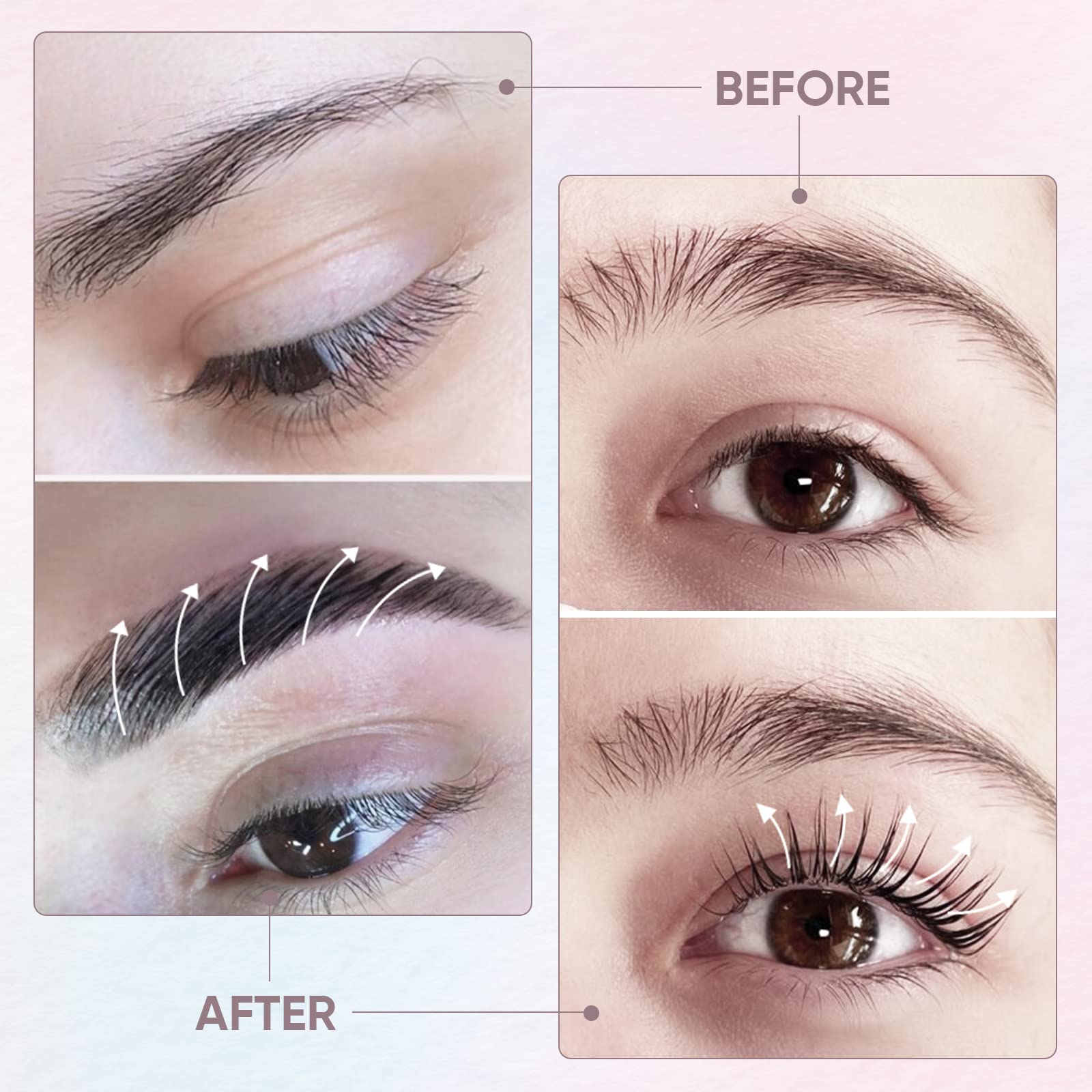 Libeauty Lash Lift and Brow Lamination, Lash Perm Kit, Eyebrow Lamination Kit, Lash Lift Kit, Long Lasting Salon Results, Lifting & Curling for Eyelashes(Just with Lotion)