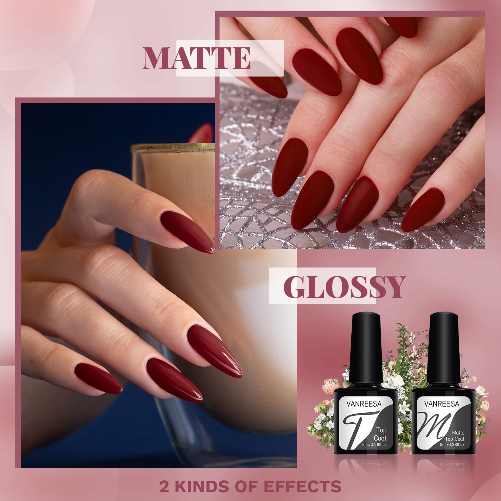 VANREESA Gel Nail Polish Set, 18 Colours Gel Nail Kit with 36W U V Lamp Classic Nude Pink Brown Dark U V Nail Polish Starter Set with Base and Top Coat Manicure Salon Kit DIY at Home Gifts for Women