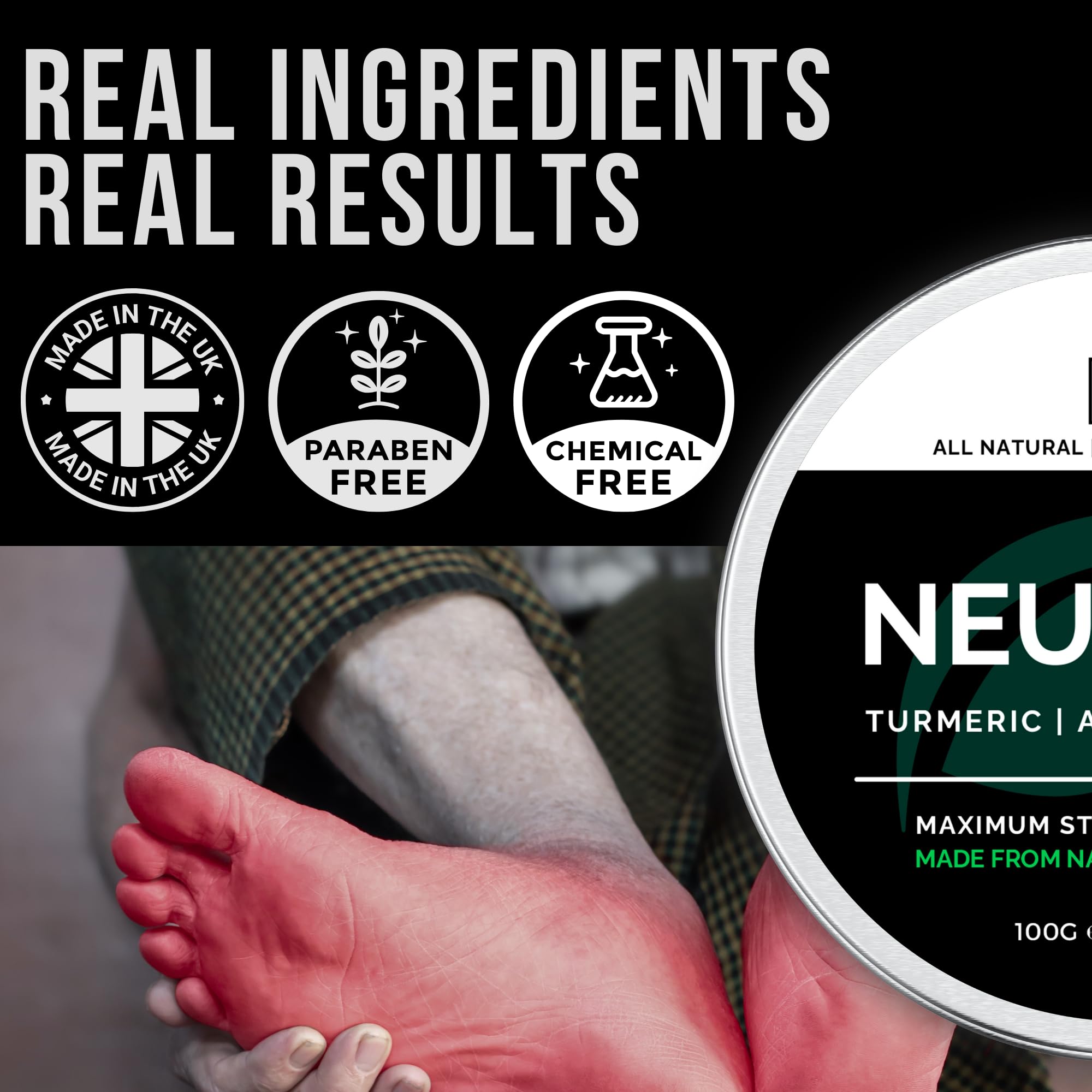 Neuropathy Cream – Max Strength Balm with Turmeric, Arnica & Menthol – Soothing & Hydrating Care for Feet, Hands, Legs & Toes – Fast-Absorbing, Non-Greasy Formula (100g) by Sera Organics