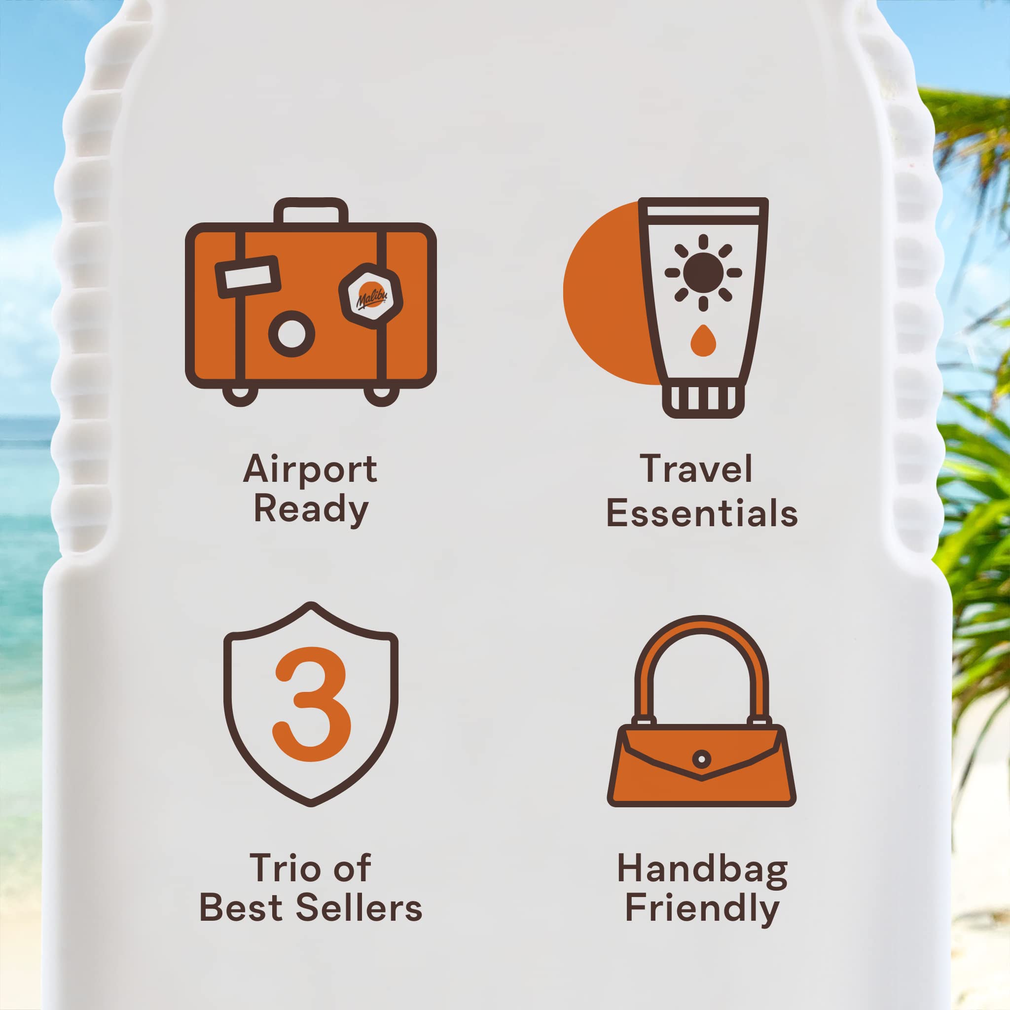 Malibu Sun Travel Essentials with Suncream Protection and Soothing Aftersun Lotion, Water Resistant, SPF 15 and 20, Multipack, 3 x 100ml
