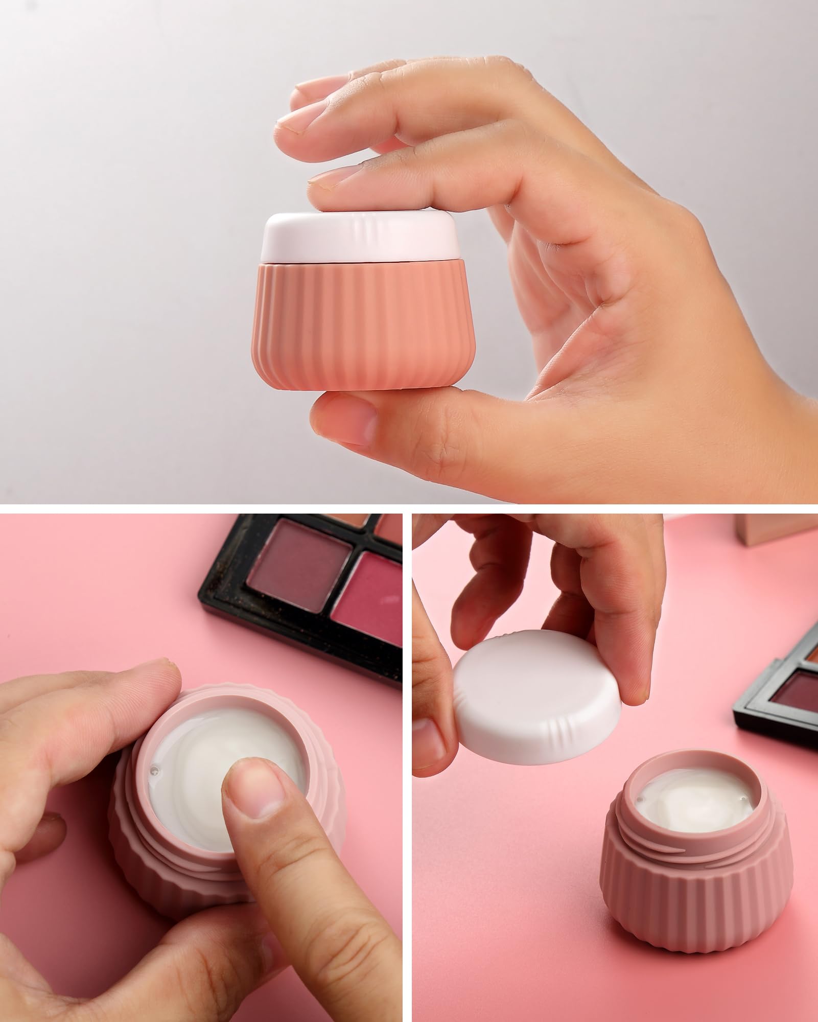 Gemice Travel Bottles for Toiletries 8 pcs Tsa Approved TravelSize Toiletries 90ml Travel Containers for Toiletries BPA free Silicone Cream Jars Leak Proof Silicone Squeezable Travel Essentials