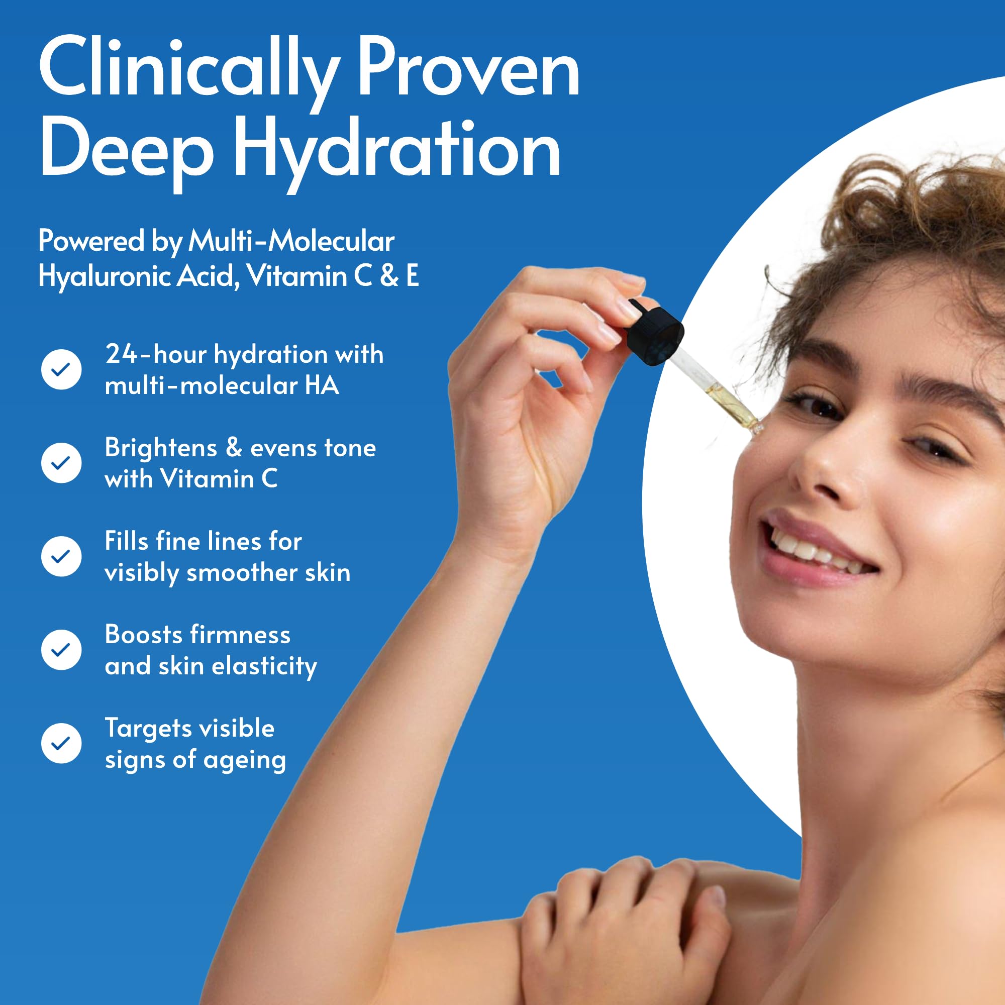 Hyaluronic Acid Serum for Face with Vitamin C & E | Microneedling Serum for Derma Roller | Anti Aging Hydrating Serum | Anti Wrinkle and Solution for Acne Scars | 60 ml