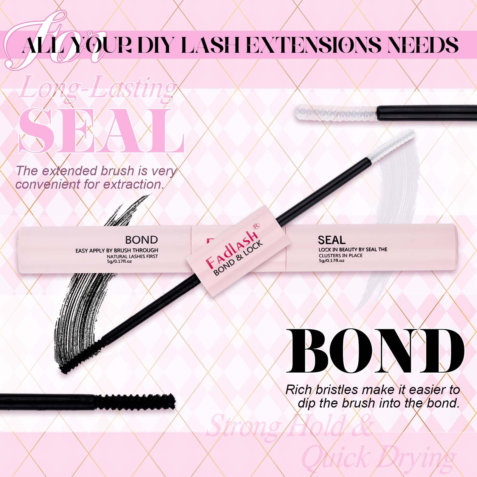 DIY Lash Extension Kit Individual Lashes Clusters Lash Bond and Seal, Clusters Lash Glue Remover and Eyelash Tweezers for Eyelash Extensions (40D-0.07D, 12-18mm, Kit)