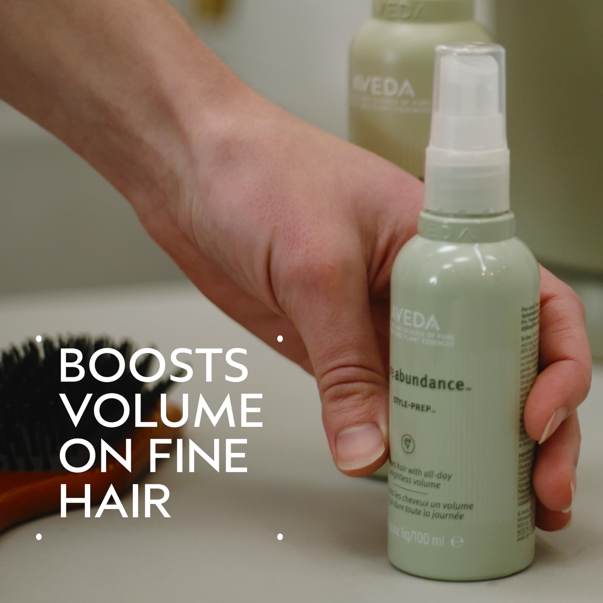 Aveda Pure Abundance Style-Prep | Volume Spray for Fine Hair | Adds All-Day Volume, 3.4 Fl Oz