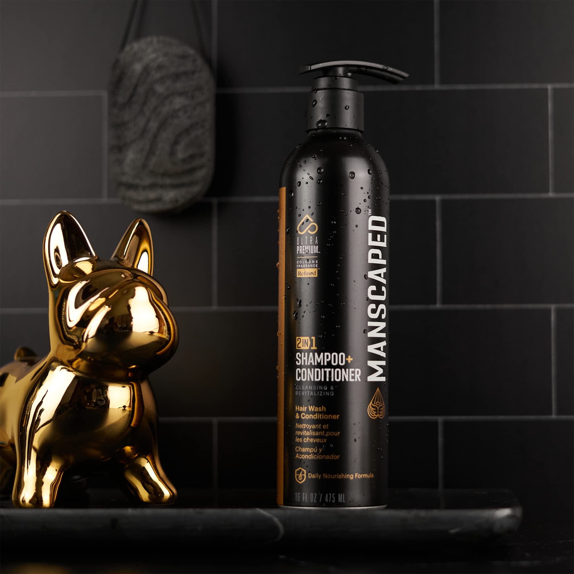 MANSCAPED® 2 In 1 Shampoo & Conditioner, UltraPremium Formula Infused with Sea Kelp, Coconut Water, Aloe for Nourishing and Hydrating Hair (16 oz Bottle)