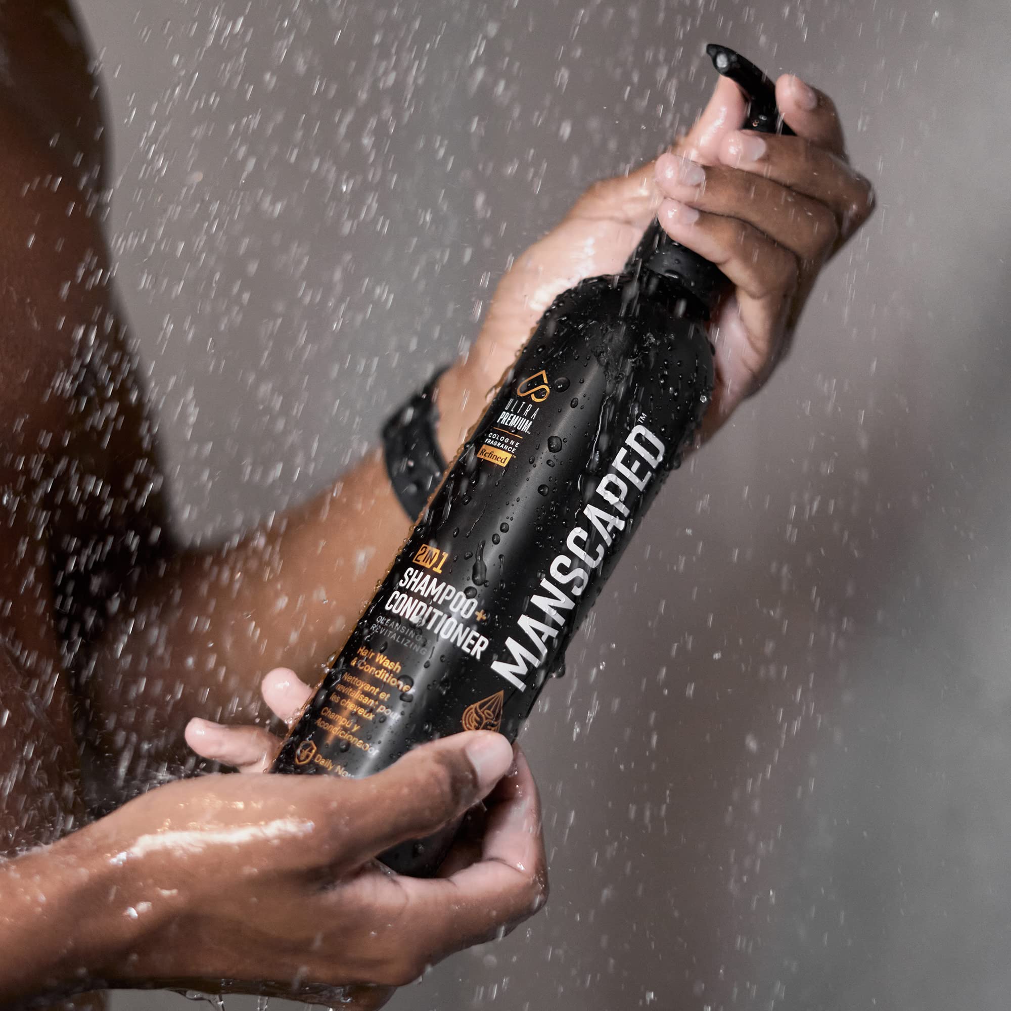 MANSCAPED® 2 In 1 Shampoo & Conditioner, UltraPremium Formula Infused with Sea Kelp, Coconut Water, Aloe for Nourishing and Hydrating Hair (16 oz Bottle)