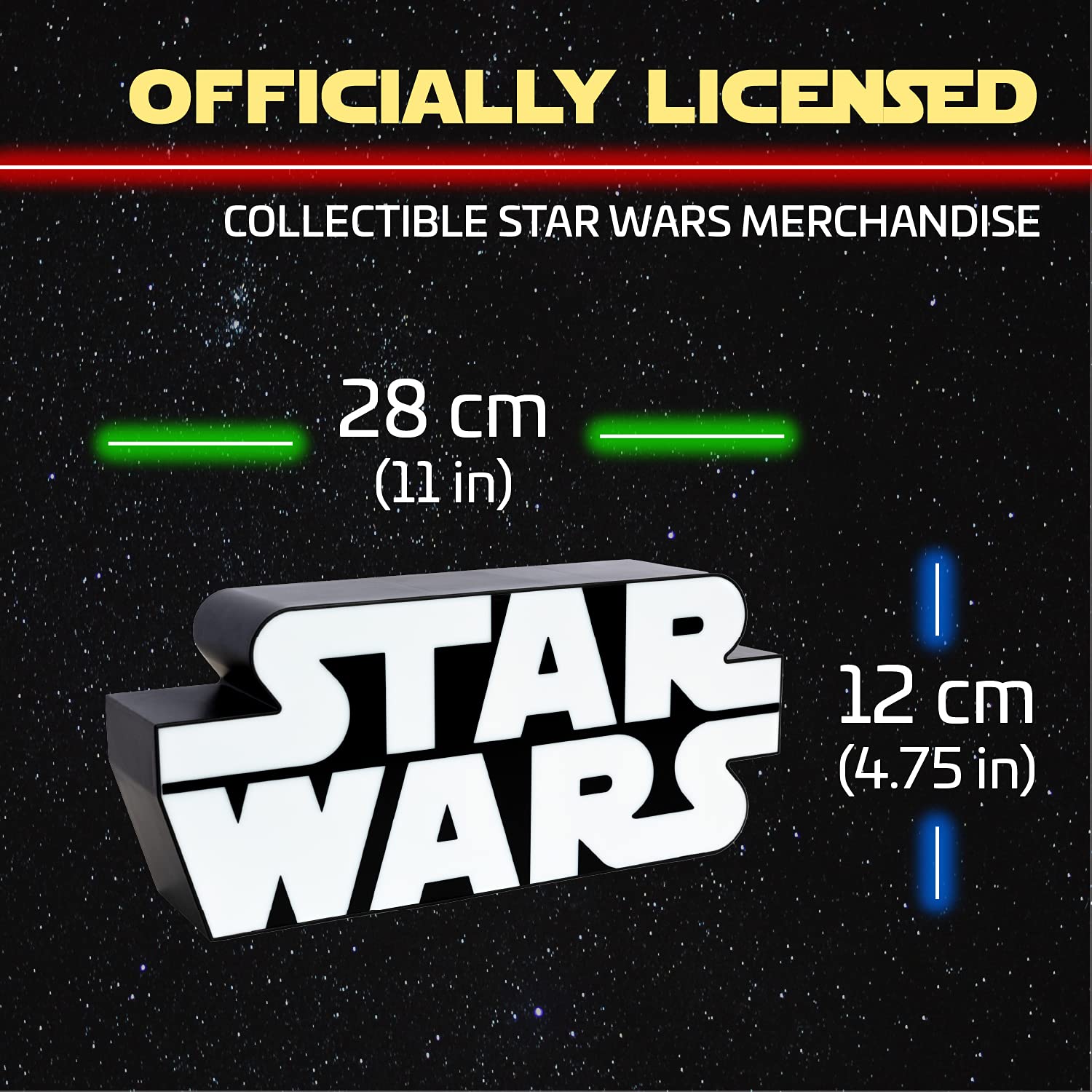 Star Wars Logo Light, Wall Mountable and Freestanding, Officially Licensed Merchandise