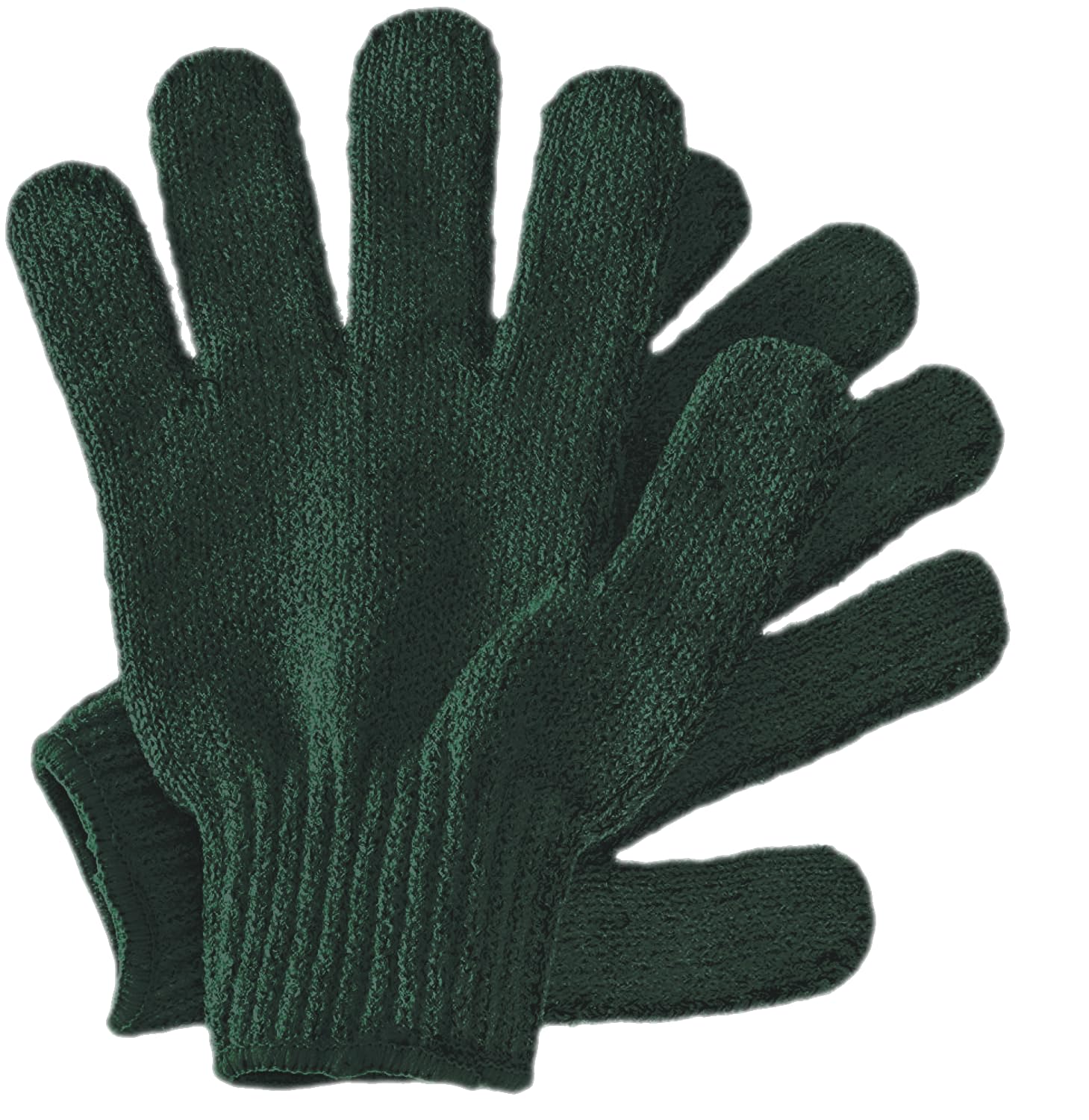 Temple Spring Exfoliating Glove, Carbonized Rayon Bamboo Exfoliating Body Scrubber, Loofah Washcloth, Exfoliate Loofa Shower Scrubber, Body Exfoliator Scrub, Shower Loofah Bath Sponge - Forest Green