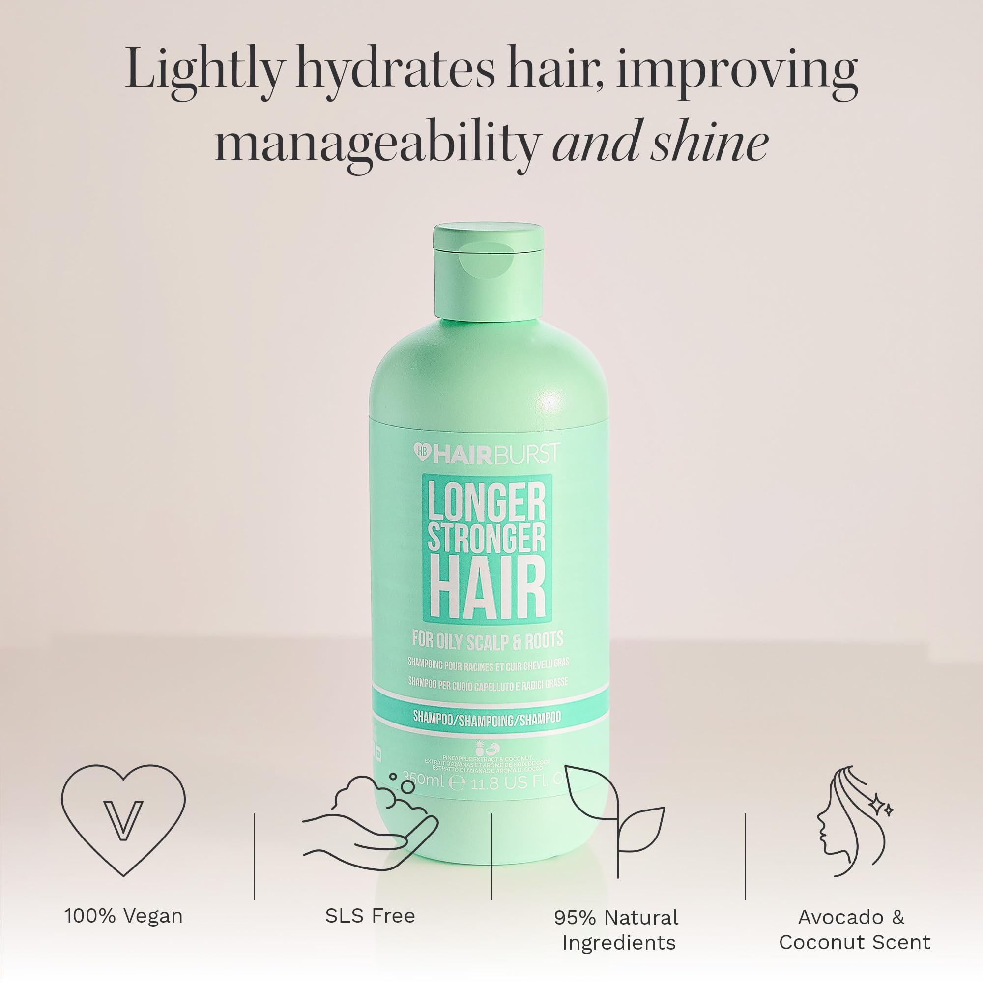 HAIR BURST Shampoo for Oily Hair — Deep Cleansing, Purifying & Hydrating with Tropical Aroma - Promotes Growth, Reduces Hair Loss-Free of SLS, Silicones & Parabens - Made in UK