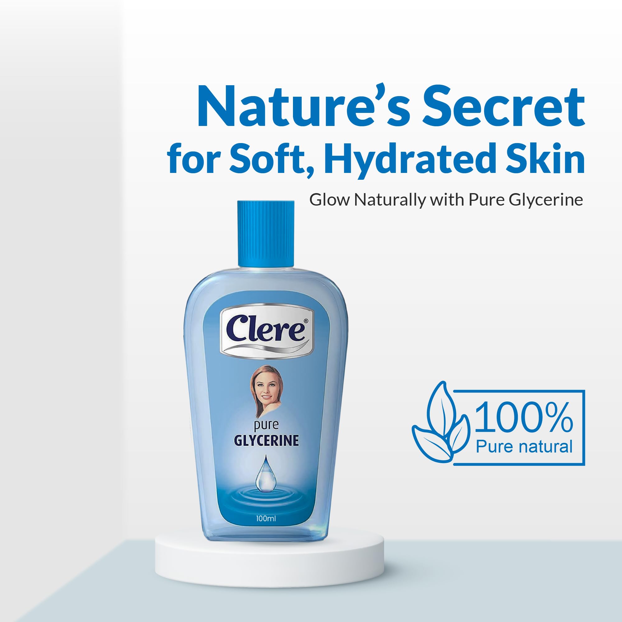 CLERE Pure Glycerine Liquid For Versatile Skin Care, Softening and Moisturizing 100 ml