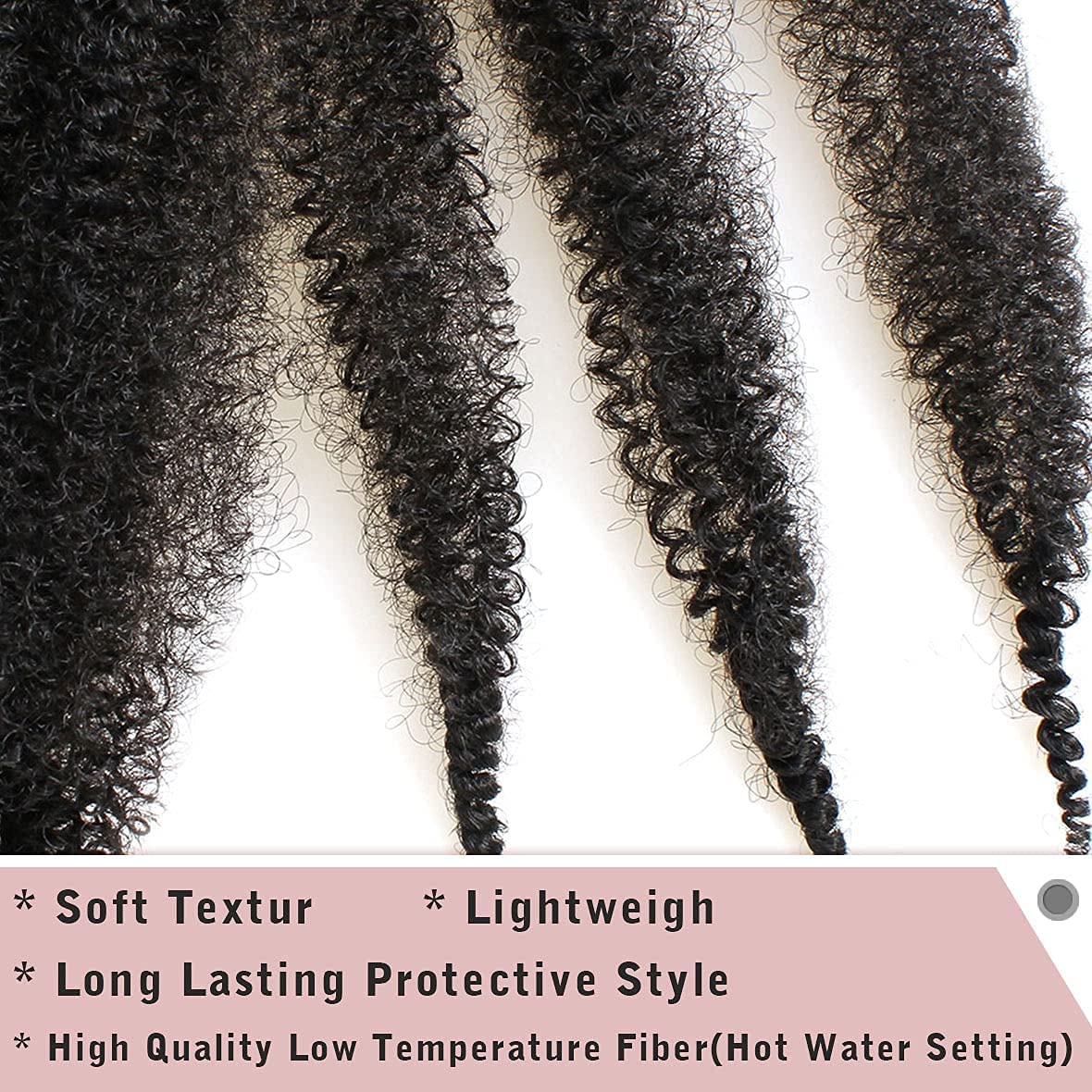 XTREND 8 Packs 16 Inch Soft Springy Afro Twist Hair Pre-Separated Spring Twist Hair for Faux Locs Natural Black Marley Twist Crochet Braiding Hair Synthetic Hair Extensions for Black Women 1B#