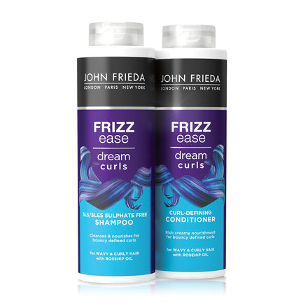 John Frieda Frizz Ease Dream Curls Shampoo & Conditioner Duo Pack 2 x 500ml, Haircare Bundle for Curly, Wavy Hair, Anti-Frizz Haircare Set for Curls