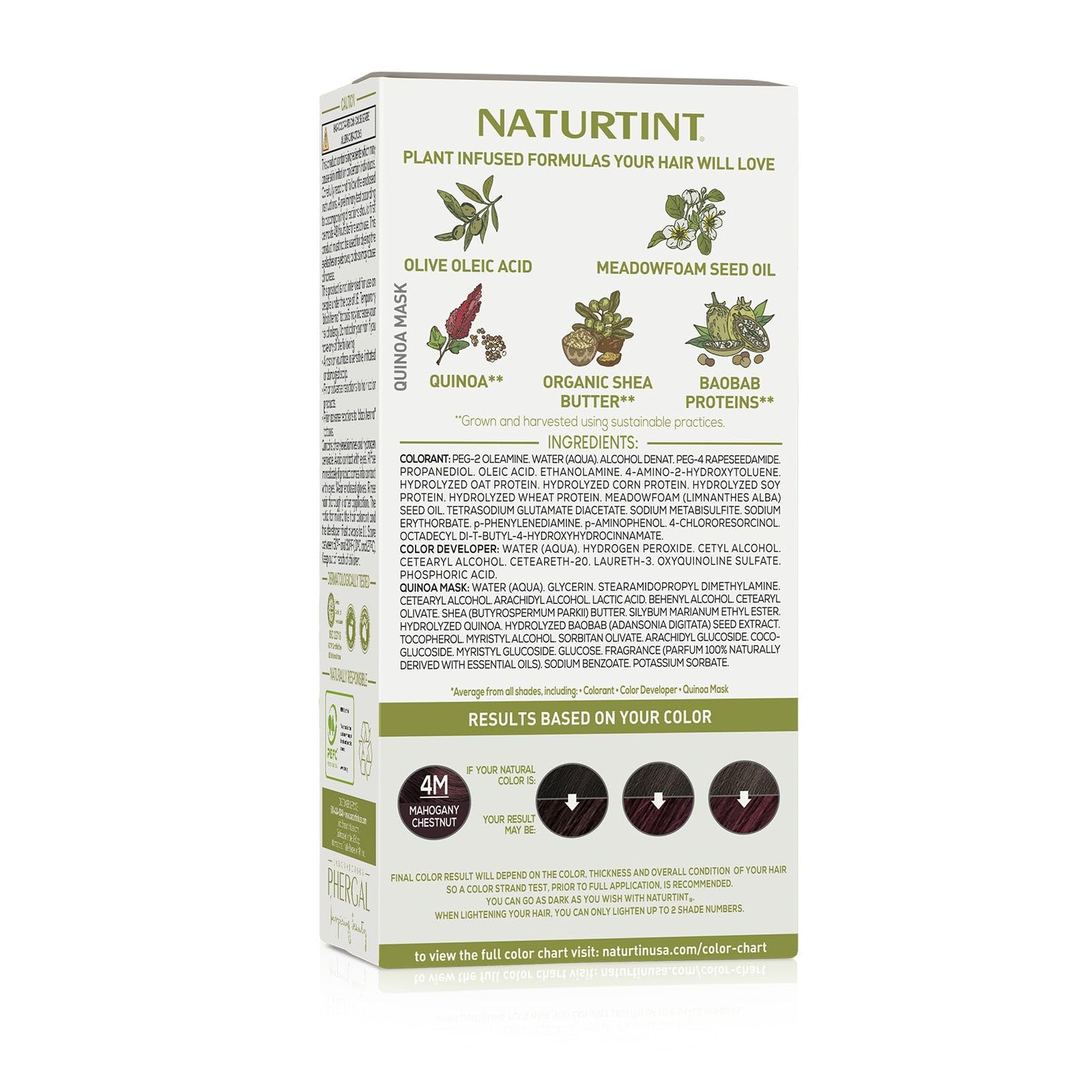 Naturtint 4M Mahogany Chestnut Permanent Hair Color (Pack of 1), Ammonia Free, Vegan, Cruelty Free, up to 100% Gray Coverage, Long Lasting Results (Packaging may vary)