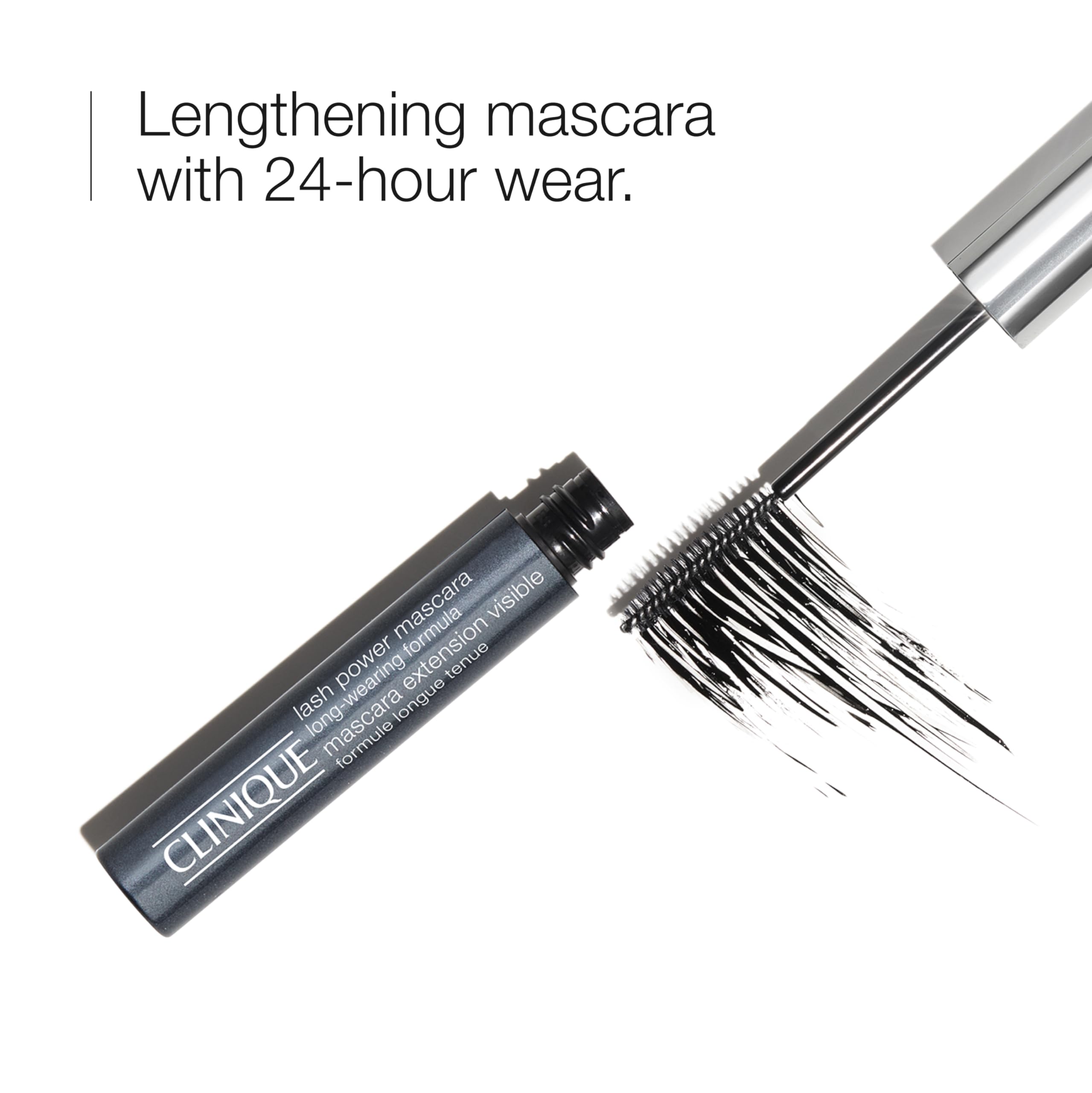 Clinique Lash Power Tubing Mascara Long-Wearing Formula | Lengthening, Smudge-Proof + Safe for Sensitive Eyes, Dark Chocolate, 0.21 Fl Oz
