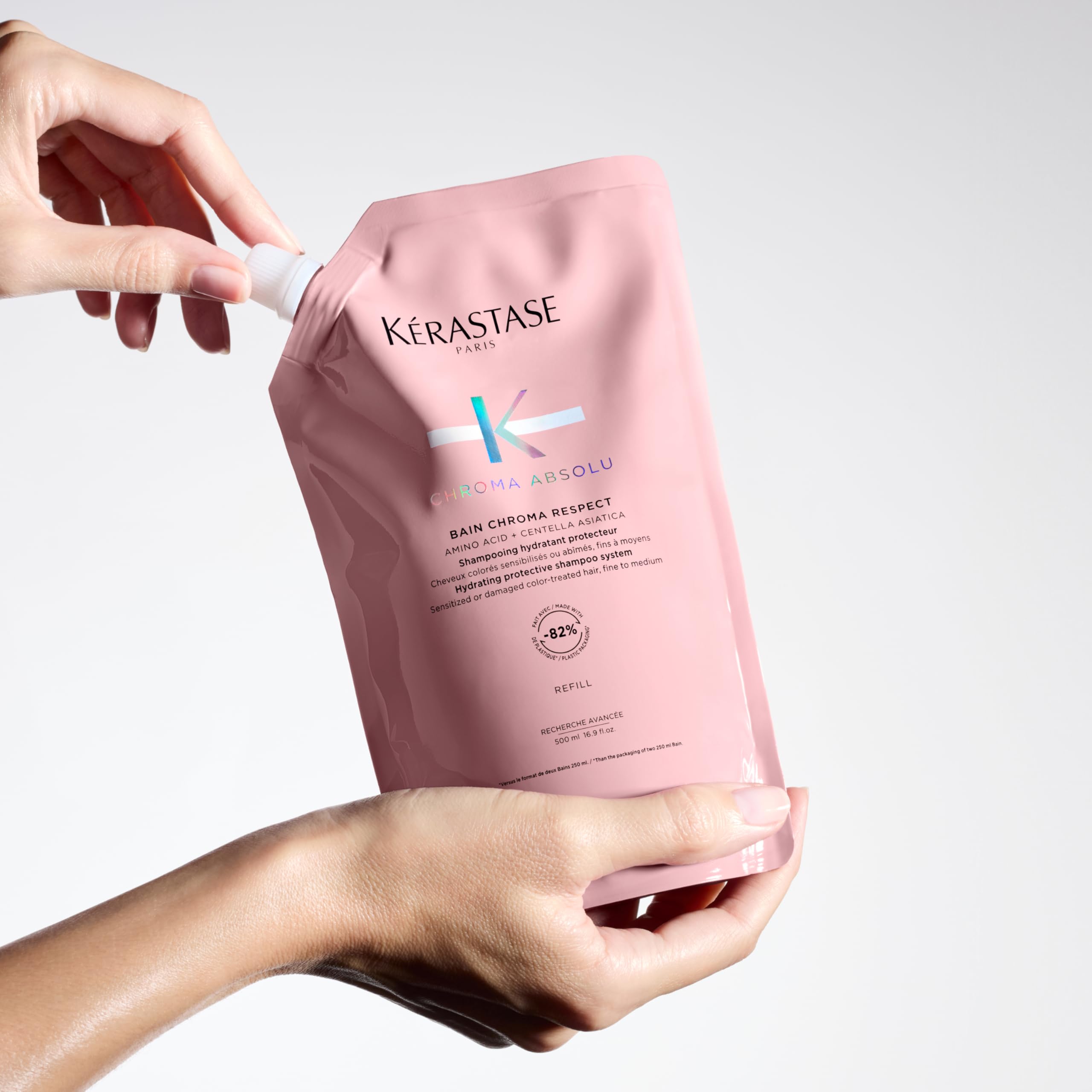 Kerastase Chroma Absolu Bain Riche Chroma Respect Shampoo - Gentle Hydration, Preserves Color Intensity, For Fine to Medium Hair, 500ml Refill
