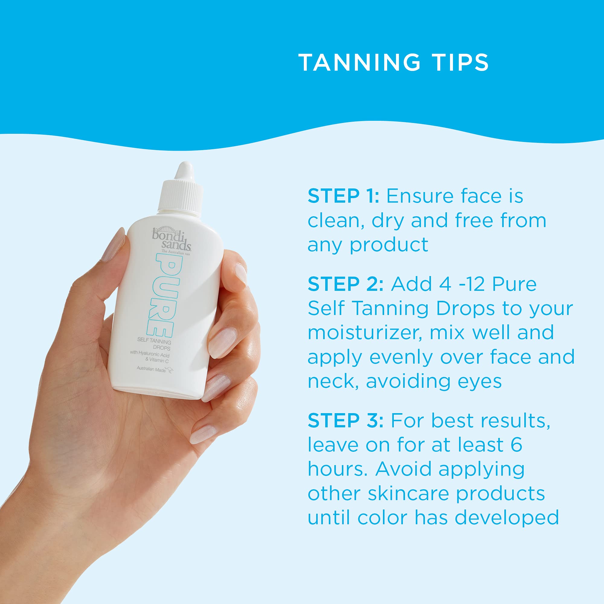 Bondi Sands PURE Self-Tanning Drops | Buildable + Customizable, Enriched with Hyaluronic Acid, Fragrance Free, Cruelty Free, Vegan | 1.35 Oz/40 mL