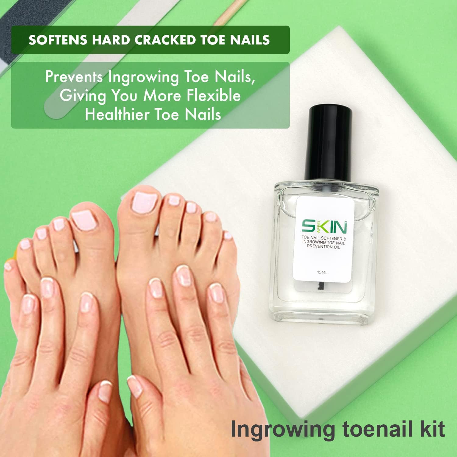 Skinapeel Toe Nail Softener & Ingrowing Toenail Prevention Oil 15ml - Manicure Nourisher Cuticle Revitalizer Natural Treatment