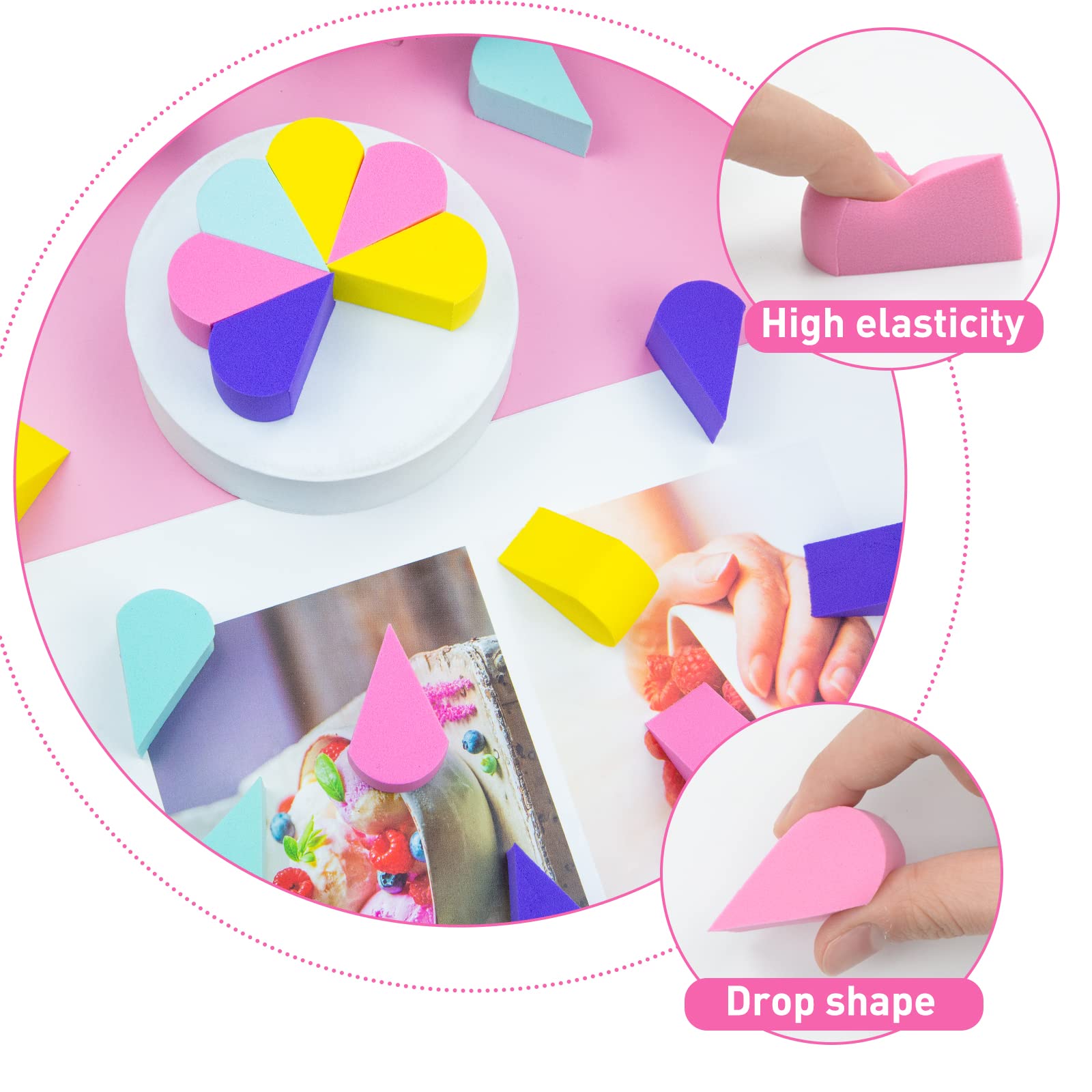 16Pcs Makeup Sponge Face Paint Sponges Reusable Soft Petal Shape Foundation Sponge Beauty Blenders for Cream Concealer Makeup & face sponges cleansing