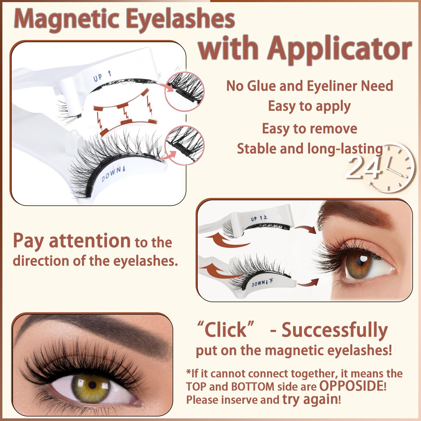 Magnetic Eyelashes with Applicator Best Magnetic Lashes Kit Natural Look 3D Magic Magnetic Eyelashes Reusable Magnetic Eyelashes without Eyeliner No Glue Needed False Eyelashes Magnetic for Party