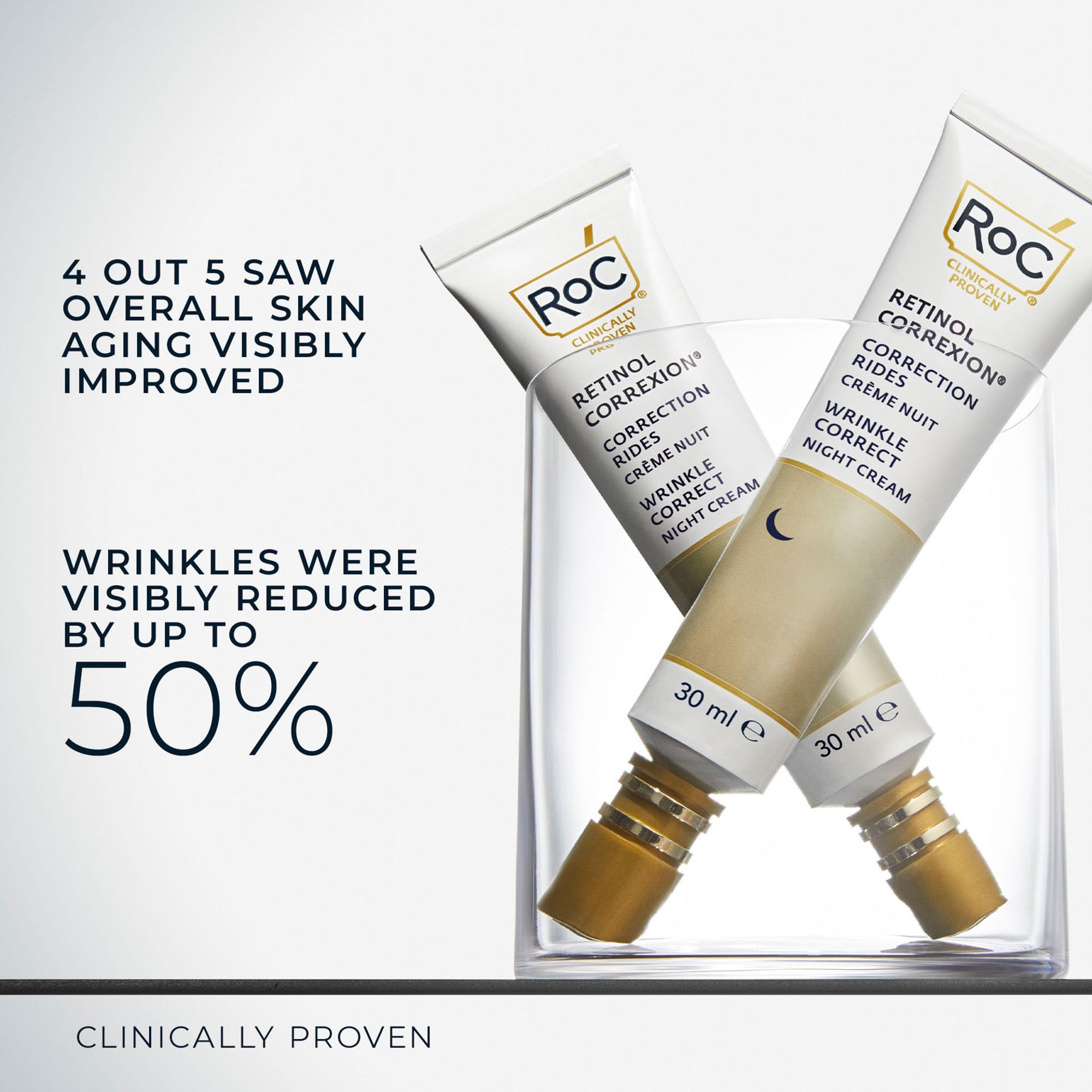 RoC Retinol Correxion Wrinkle Correct Night Cream | Wrinkle Reducing Moisturiser for Face | 30 ml