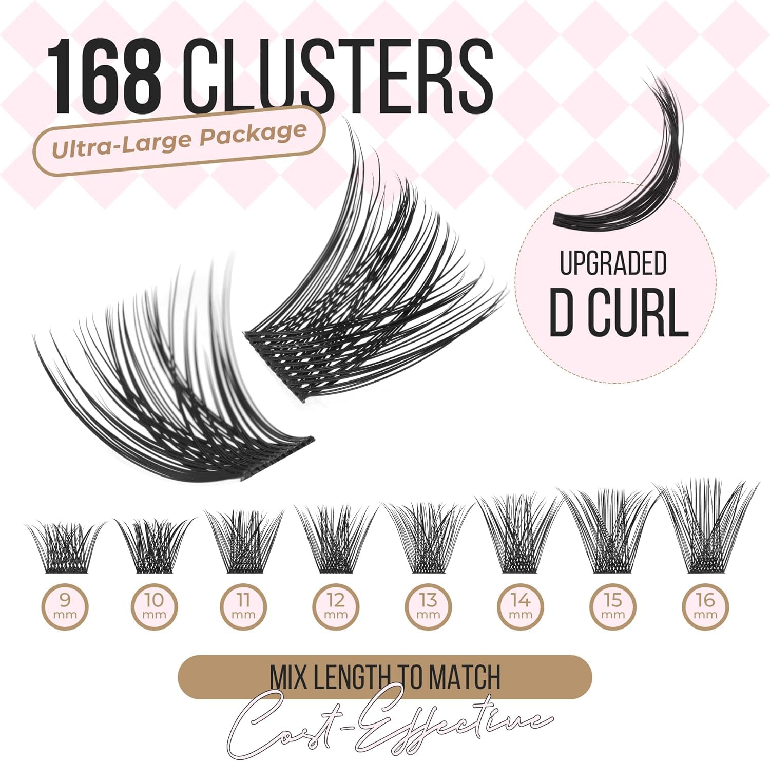 LASHVIEW 56D DIY Eyelash Extension Kit, Cluster Eyelash Extensions with Lash Bond and Seal, Cluster Lash Glue Remover, Lash Applicator for DIY Eyelashes Extensions