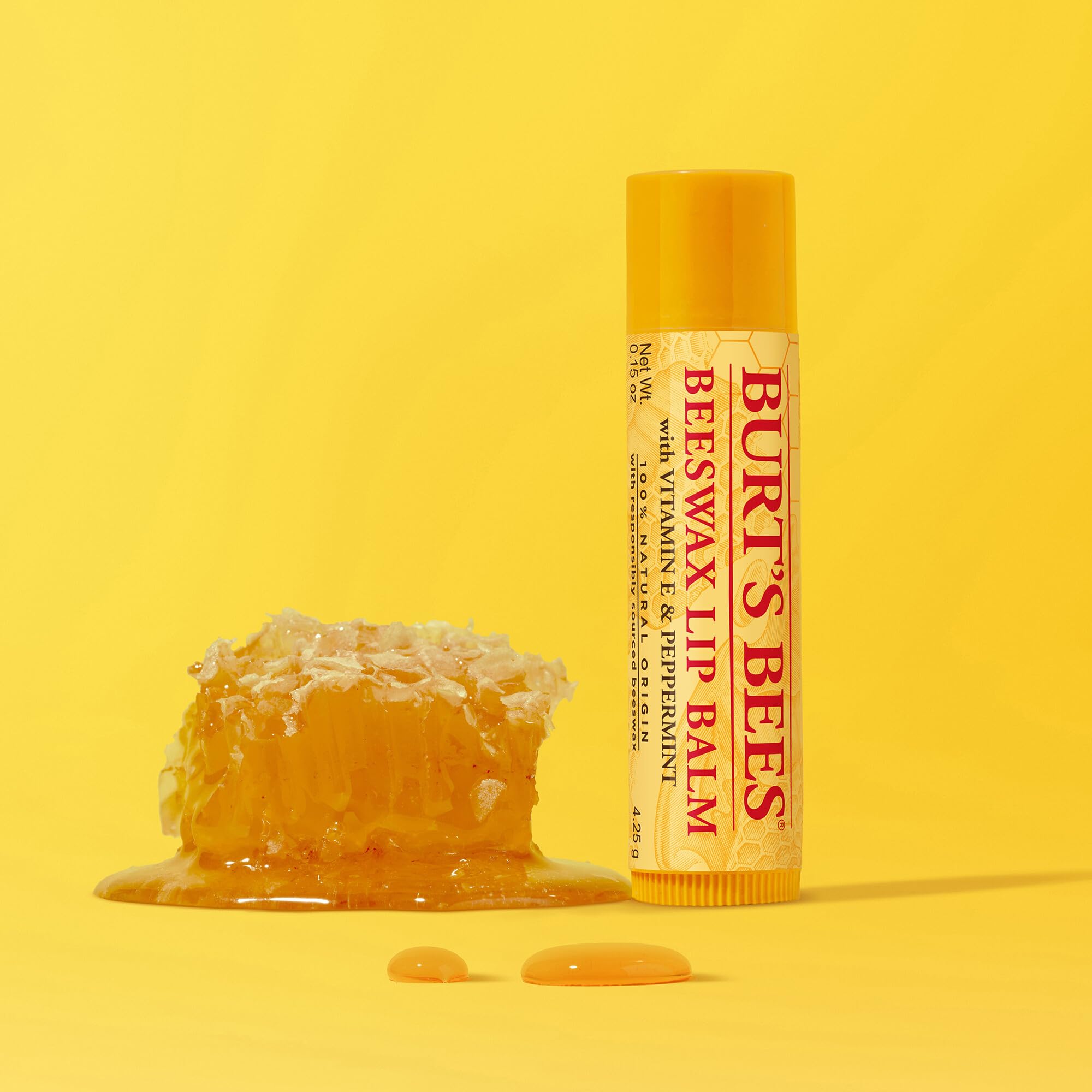 Burt's Bees Beeswax Lip Balm with Vitamin E & Peppermint, 0.15 Oz