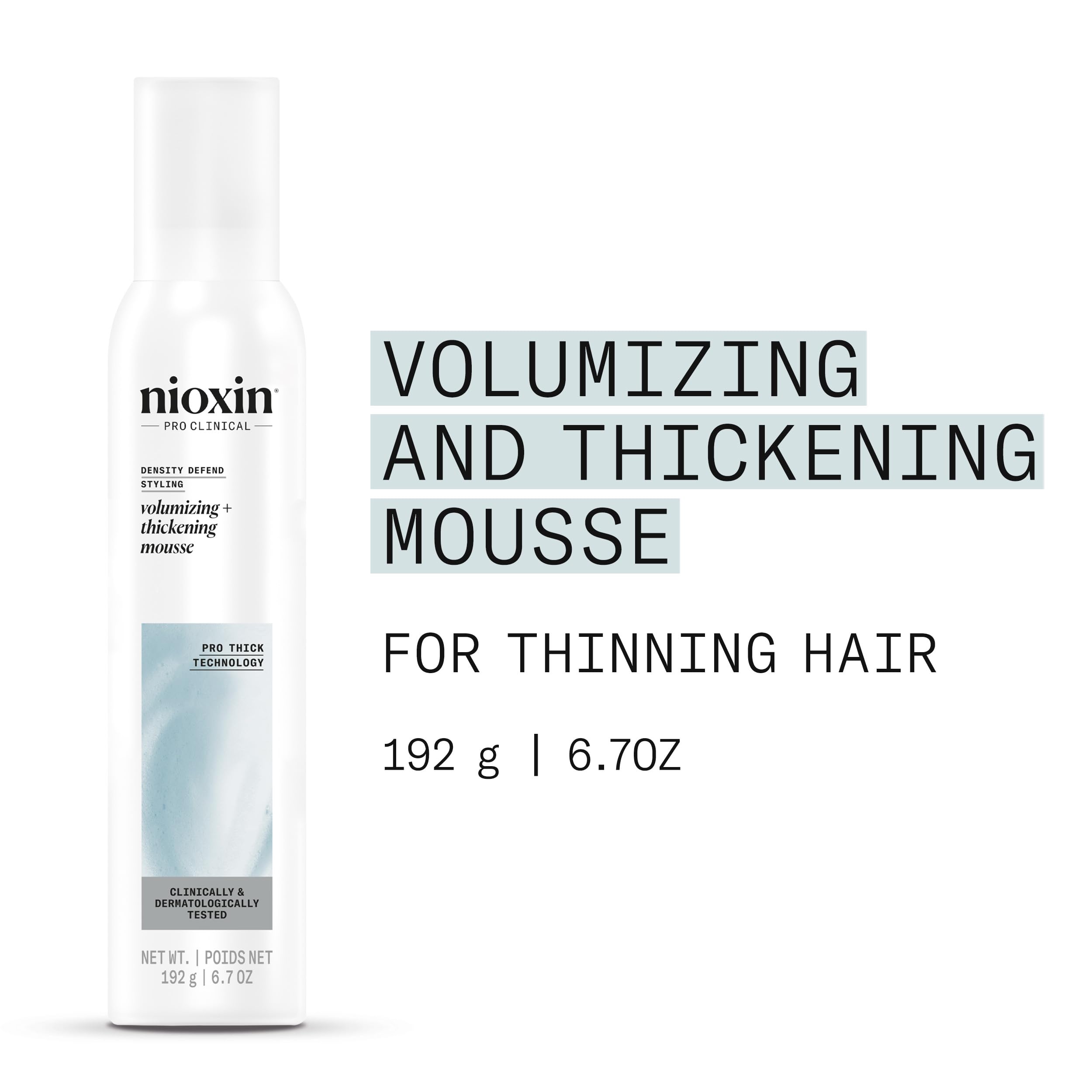 Nioxin Density Defend Volumising + Thickening Hair Mousse - Volumising Hair Mousse For Fine and Thinning Hair, 200ml