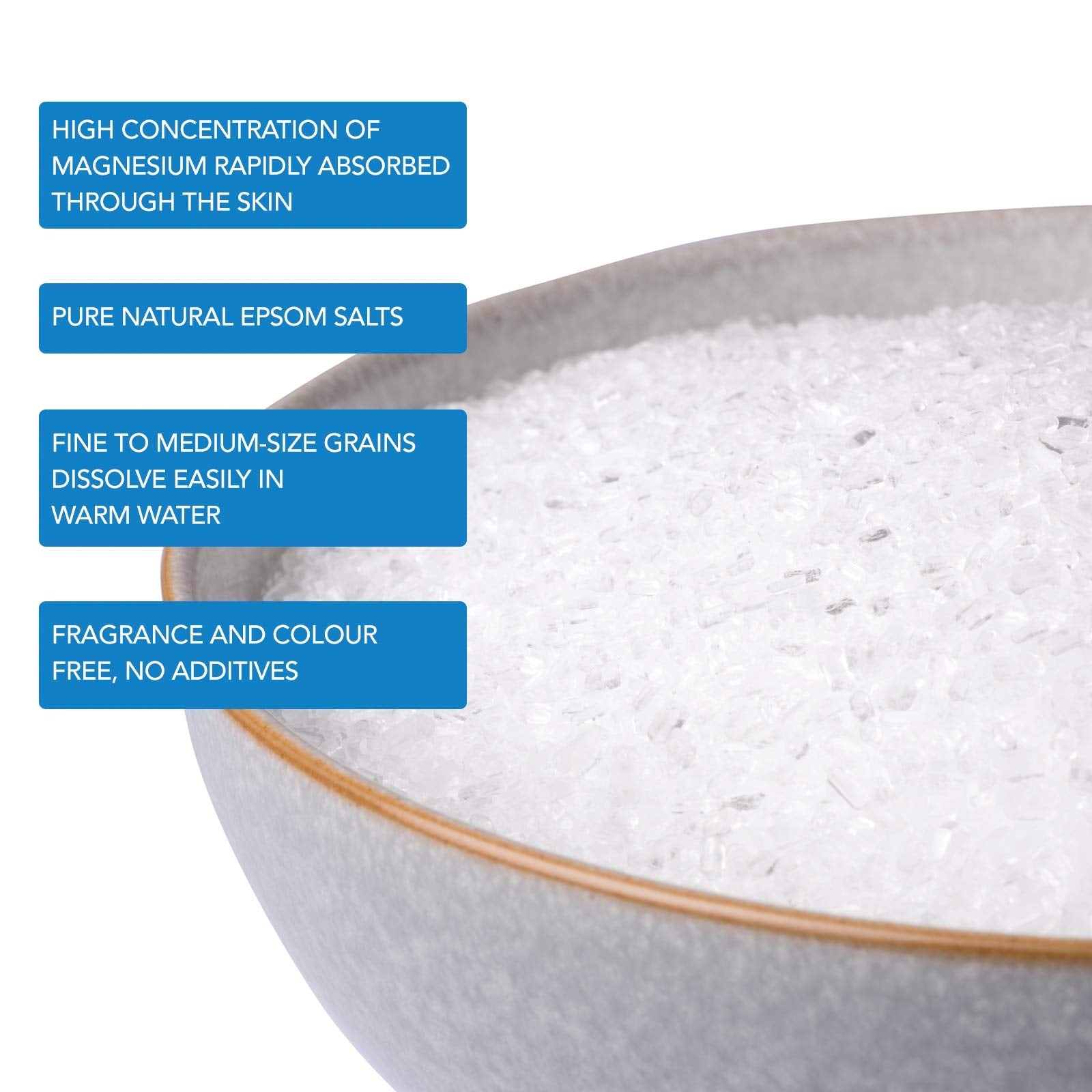 Intelligent Health Pure Epsom Salts 10kg, Total Body Therapy, 100% Pure Premium Quality Magnesium Sulphate Traditional Bath Soak, Fine 1.4mm Easily Dissolvable Grain Size, Vegan Friendly