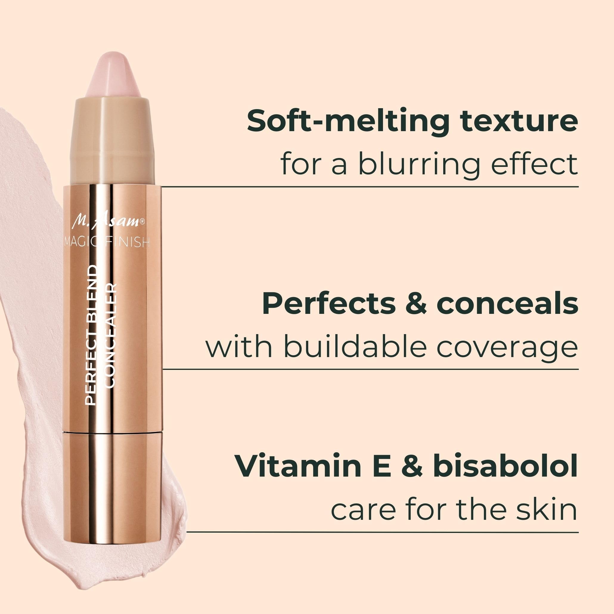 M. Asam MAGIC FINISH Perfect Blend Concealer Stick Fair (3g) – Concealer Stick with Bisabolol & Vitamin E, Smooth Texture for Dark Circles, Blemishes, Natural Coverage & Flawless Finish, Vegan