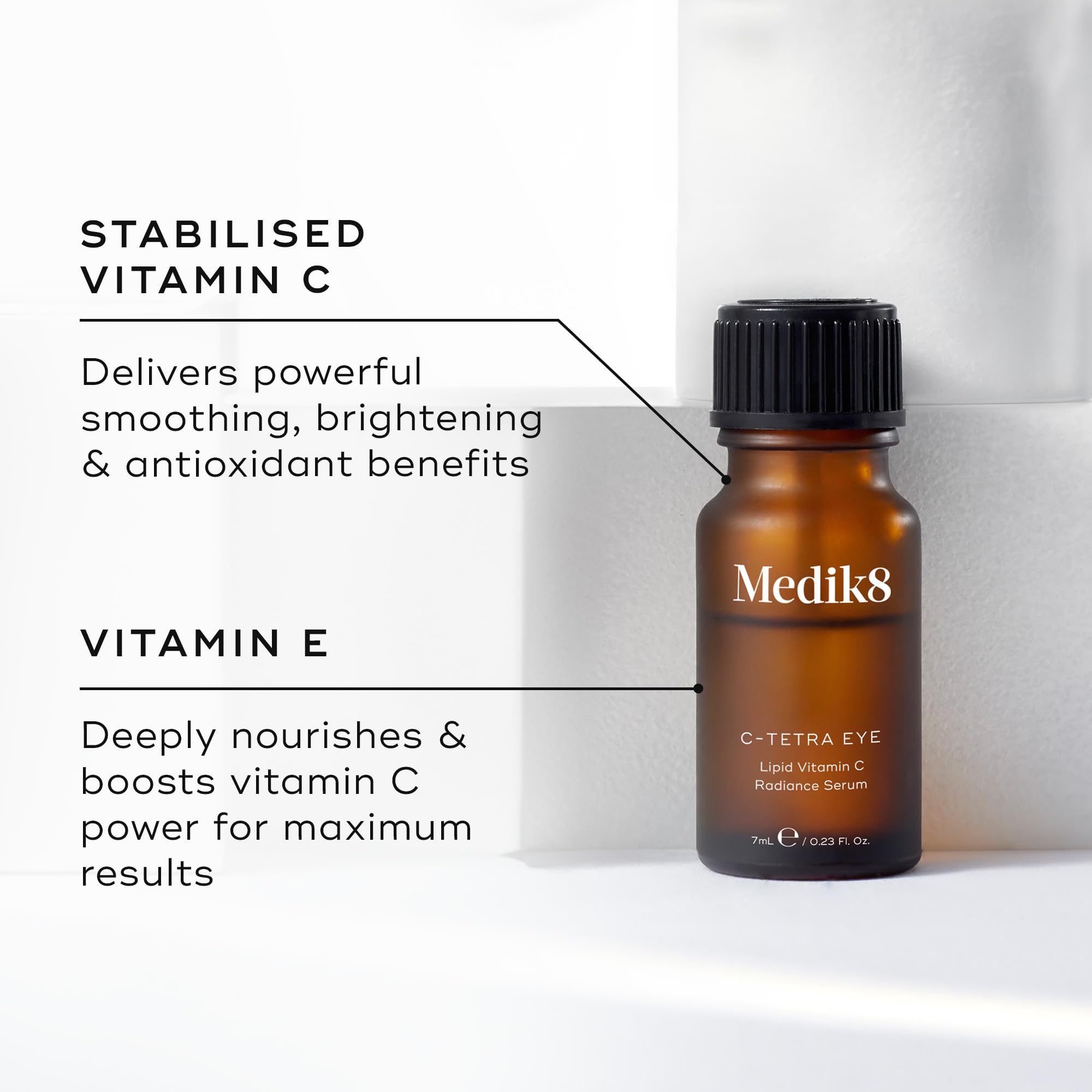Medik8 C-Tetra Eye Serum - Lipid 14% Vitamin C Radiance Serum - For Visibly Brighter, Smoother & Energised Eyes - 7ml
