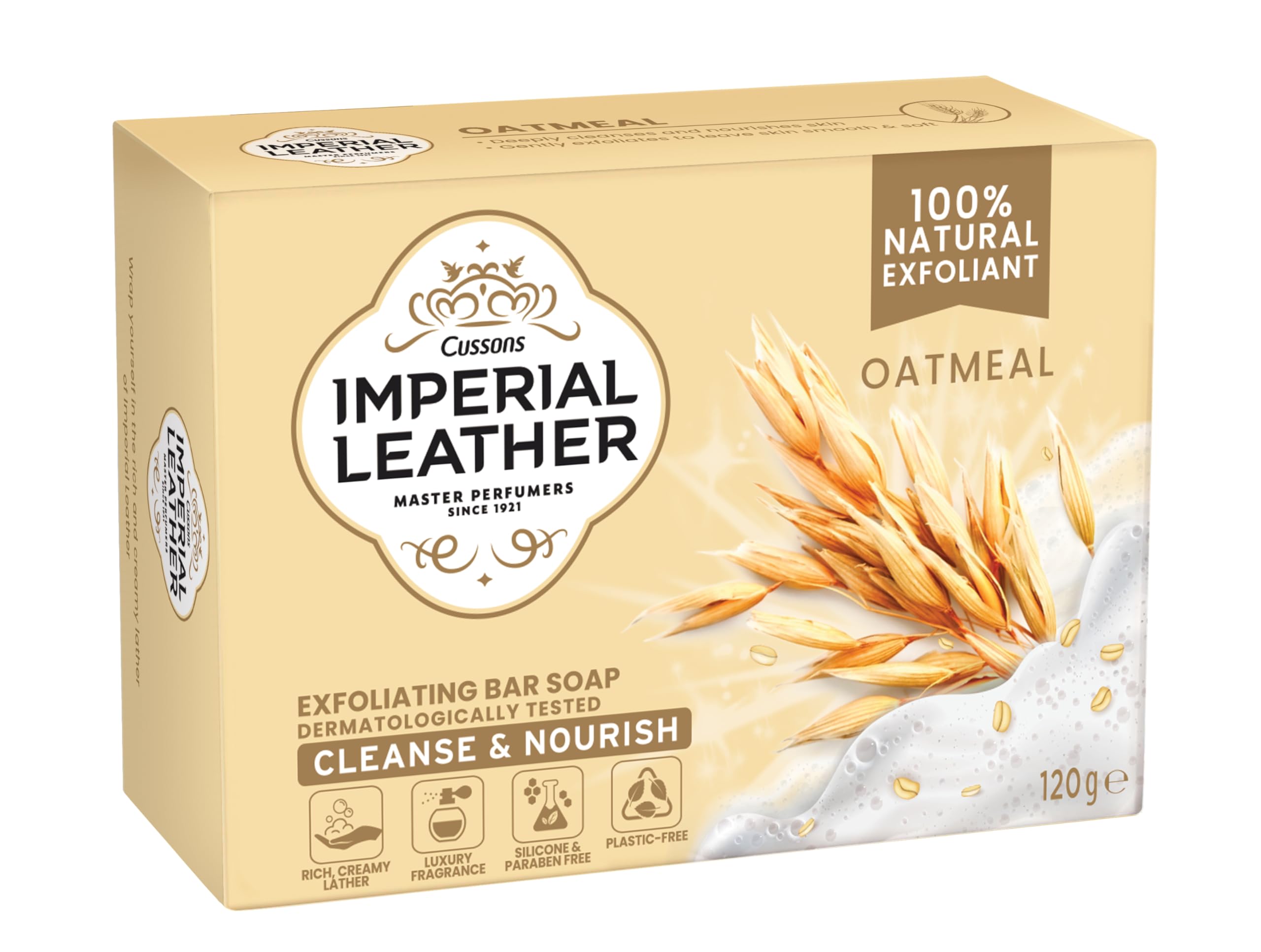Imperial Leather Oatmeal Exfoliating Bar Soap, Bulk Buy, Pack 12 x 120g