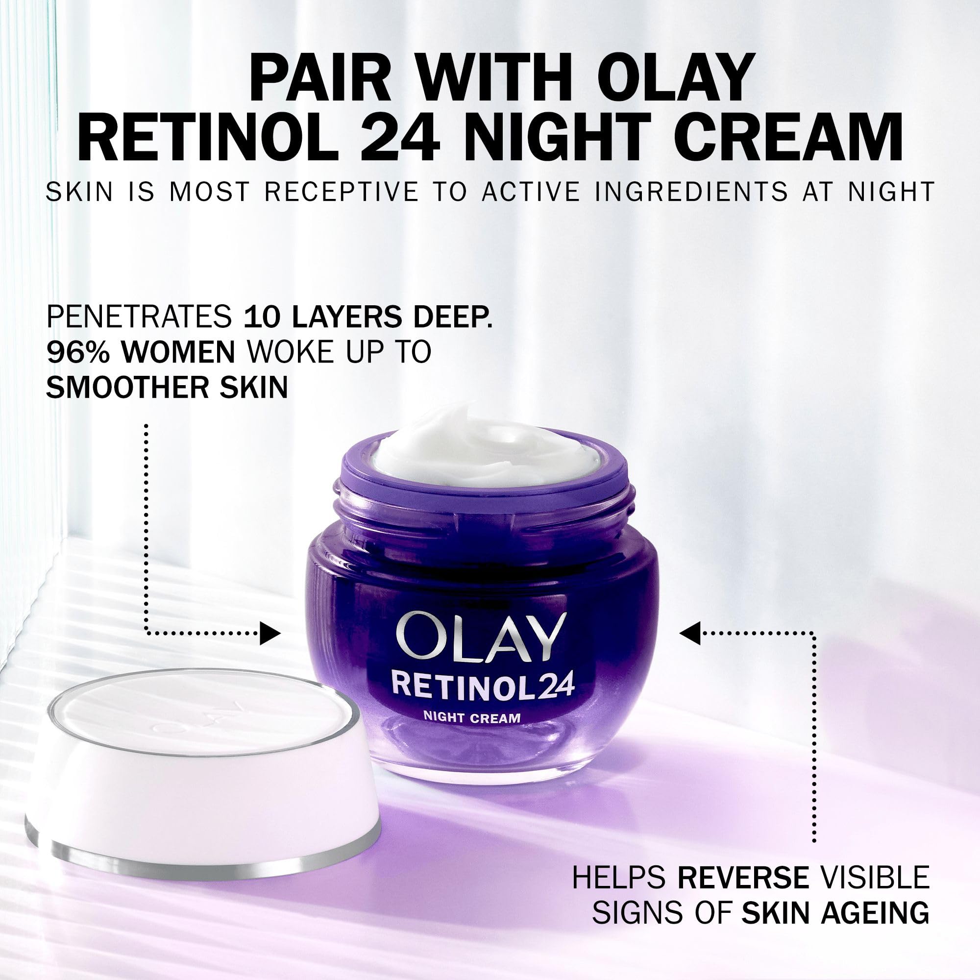 Olay Collagen Peptide MAX Face Moisturiser Day Cream, Skincare Niacinamide 99% Purity & +50% Glycerin Anti Aging Menopausal Skin Care: Strengthens, Restores, Hydrates, 50ml vs Collagen Day Cream