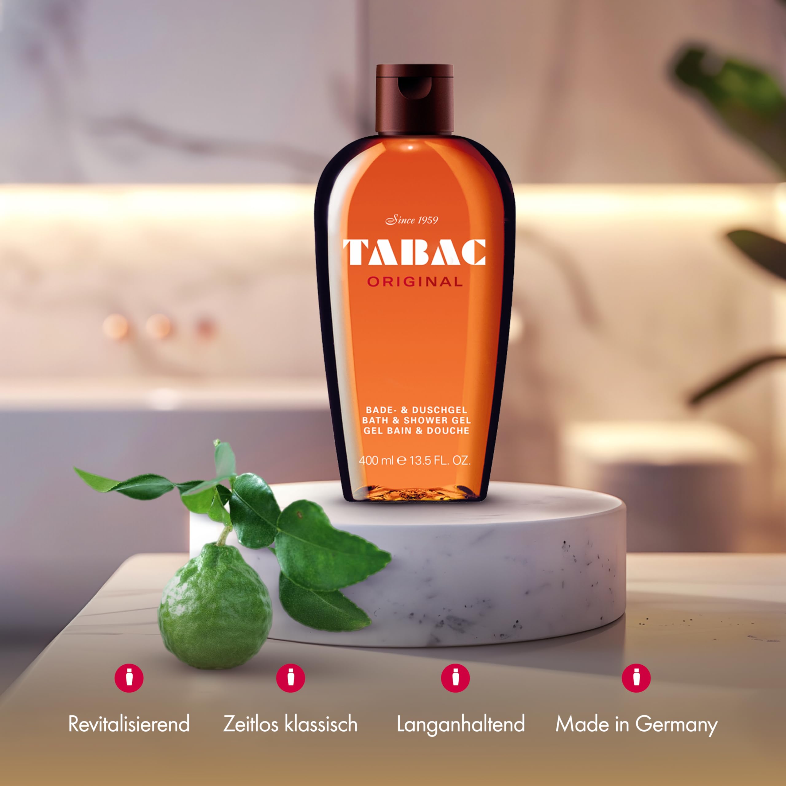 Tabac Original Bath and Shower Gel for Men by Maurer & Wirtz, 13.6 Ounce