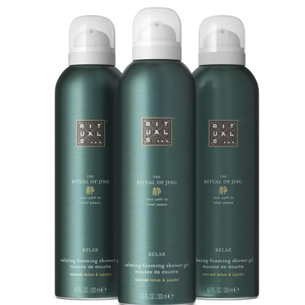RITUALS Shower Foam The Ritual of Jing, value pack - Gel with Lotus Flower and Jujube, Calming Foaming Gel, 3 x 200ml