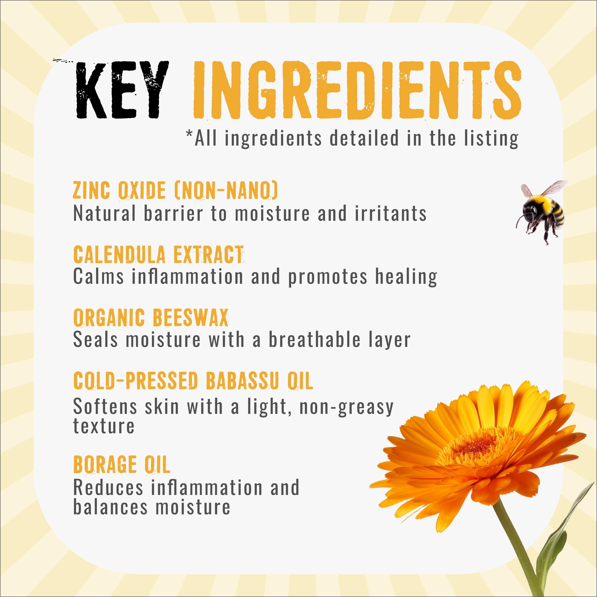 Zinc and Calendula Cream 100% Natural - for spots, blemishes, breakouts, rashes, acne, perioral dermatitis, rosacea and nappy rash 120ml