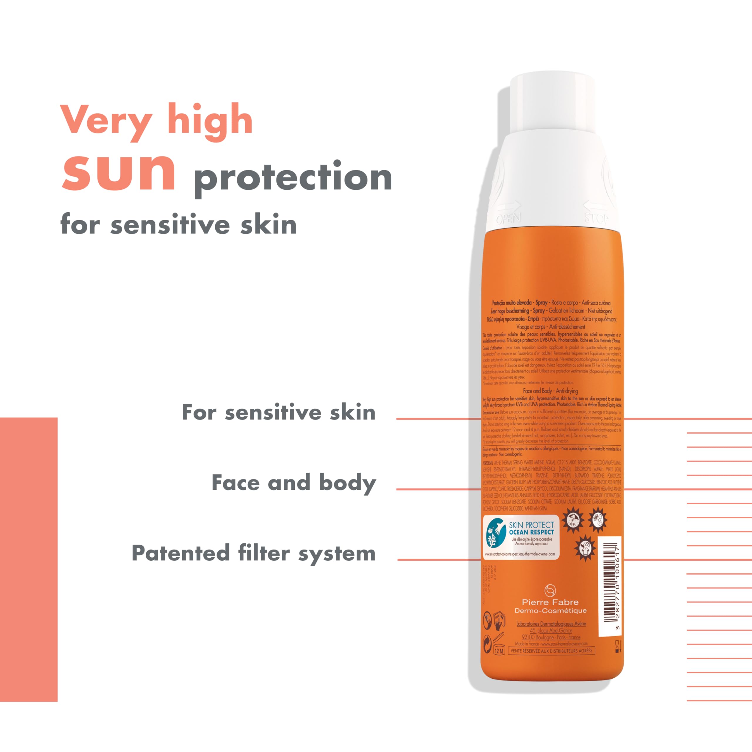 Avène Sun Care SPF 50+ Spray 200ml