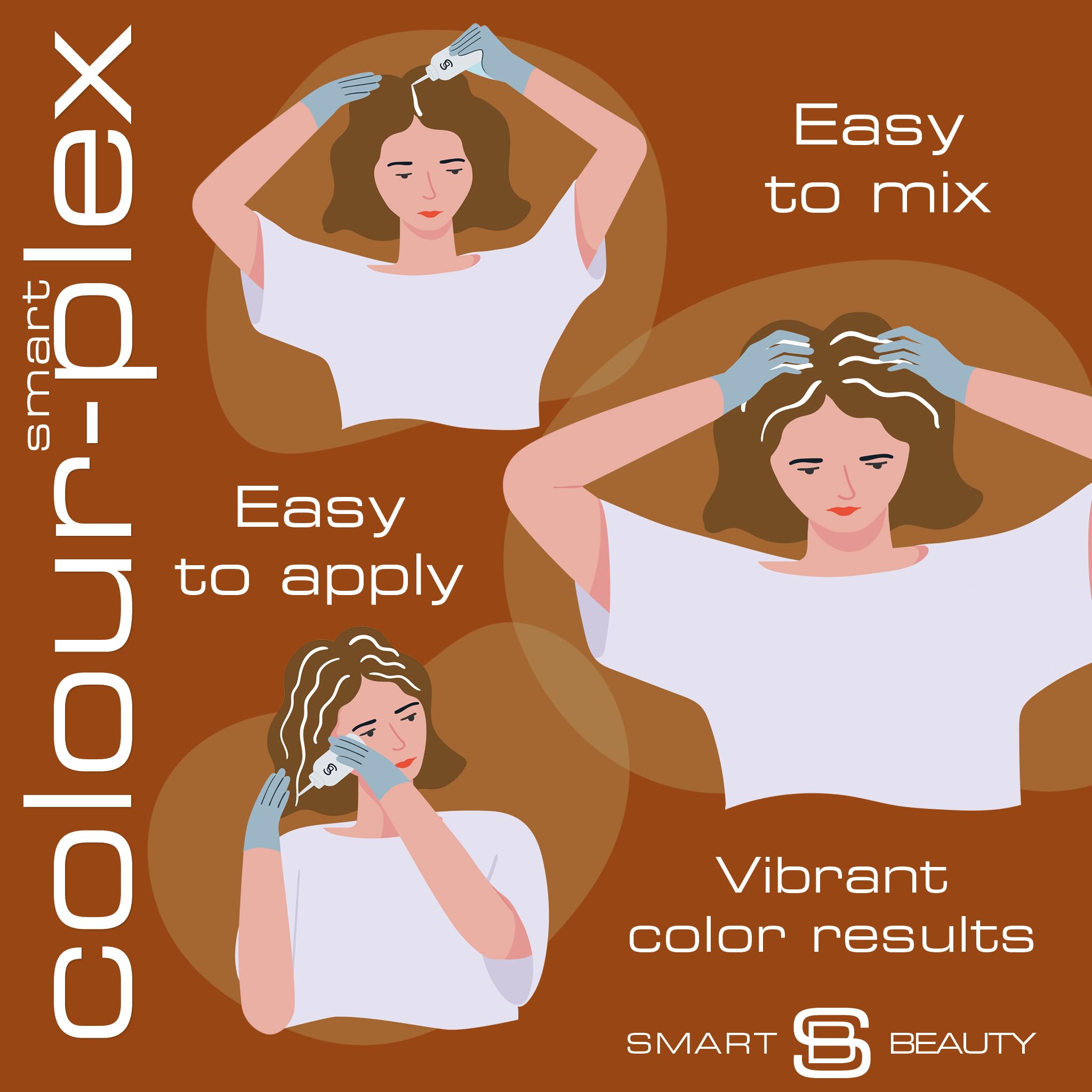 Amber Copper Hair Dye Permanent with Plex Hair Care, PPD free hair dye 100% Grey Hair Coverage Hair dye kit, Ginger Permanent Hair Colour for women and men, Cruelty-Free Vegan Hair Dye by Smart Beauty