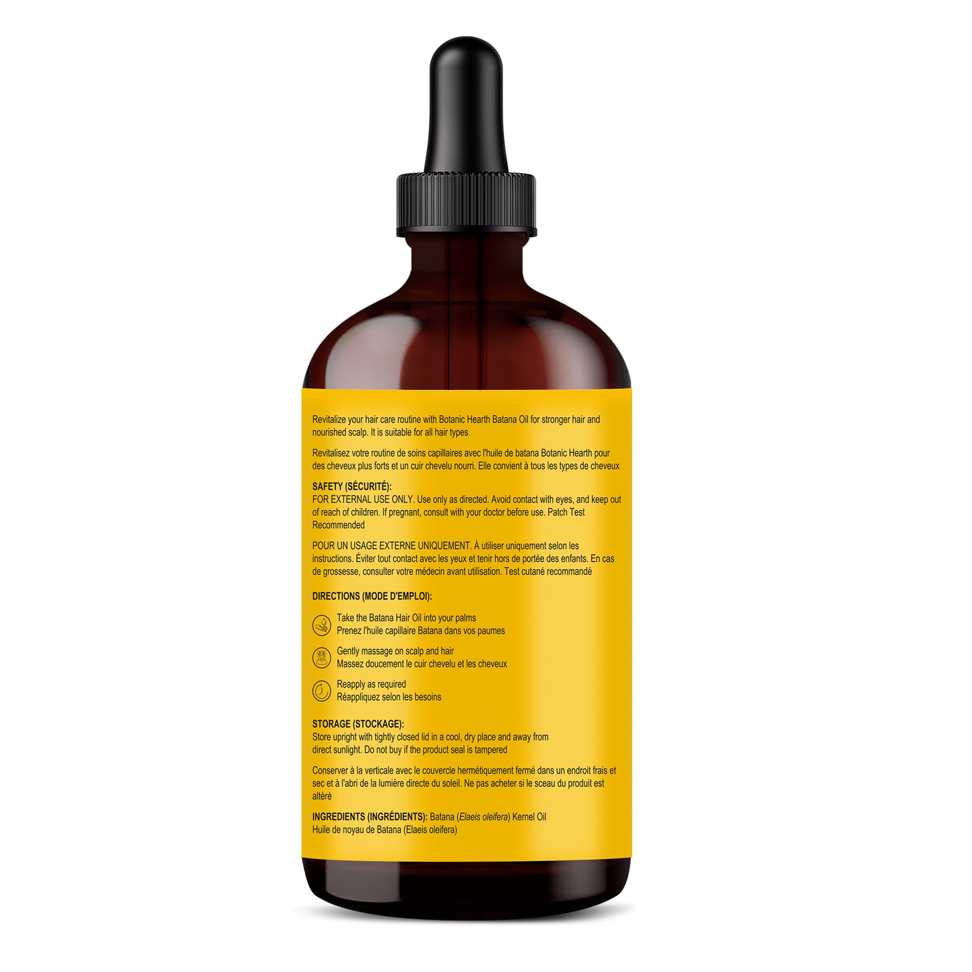 Botanic Hearth Raw Batana Oil for Hair Growth (4 fl oz) | 100% Pure & Unrefined Oil from Honduras | Promotes Thicker, Stronger Hair