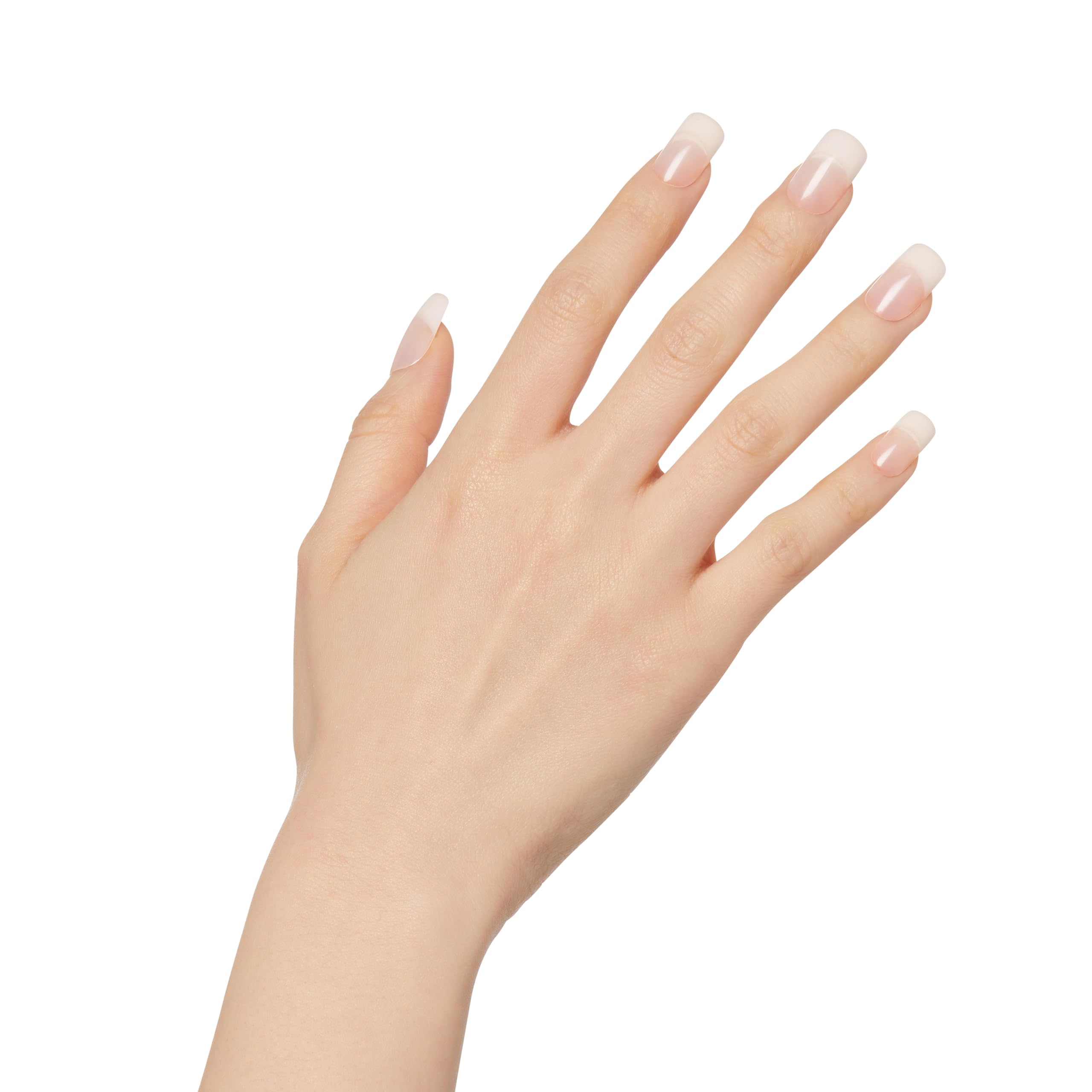 KISS Salon Acrylic Press On Nails, Nail glue included, 'Cashmere', French, Medium Size, Squoval Shape, Includes 28 Nails, 2g Glue, 1 Manicure Stick, 1 Mini file