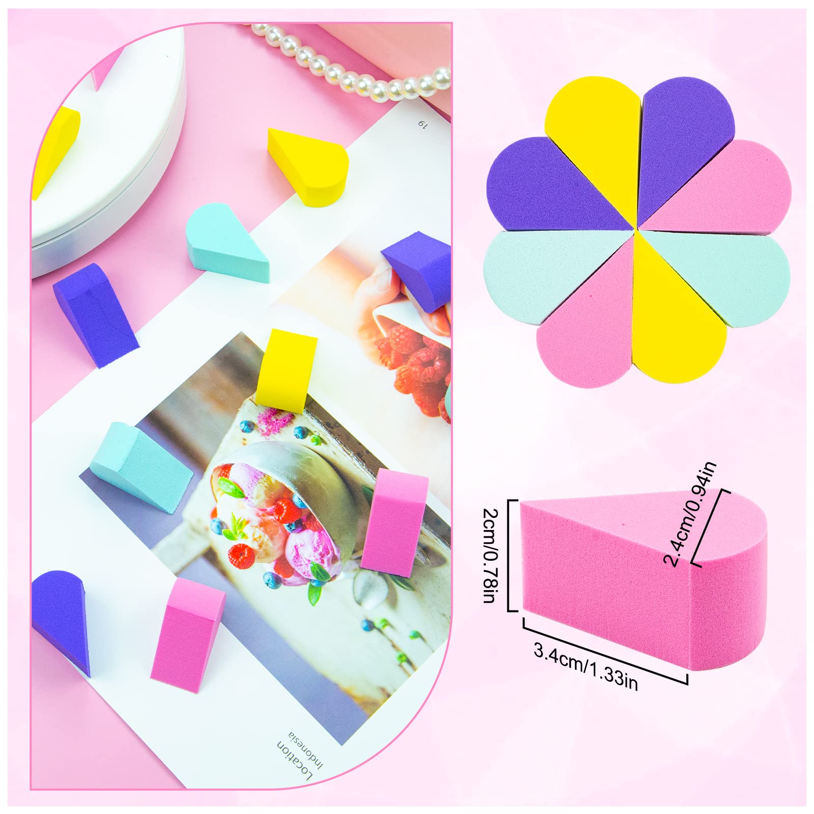 16Pcs Makeup Sponge Face Paint Sponges Reusable Soft Petal Shape Foundation Sponge Beauty Blenders for Cream Concealer Makeup & face sponges cleansing