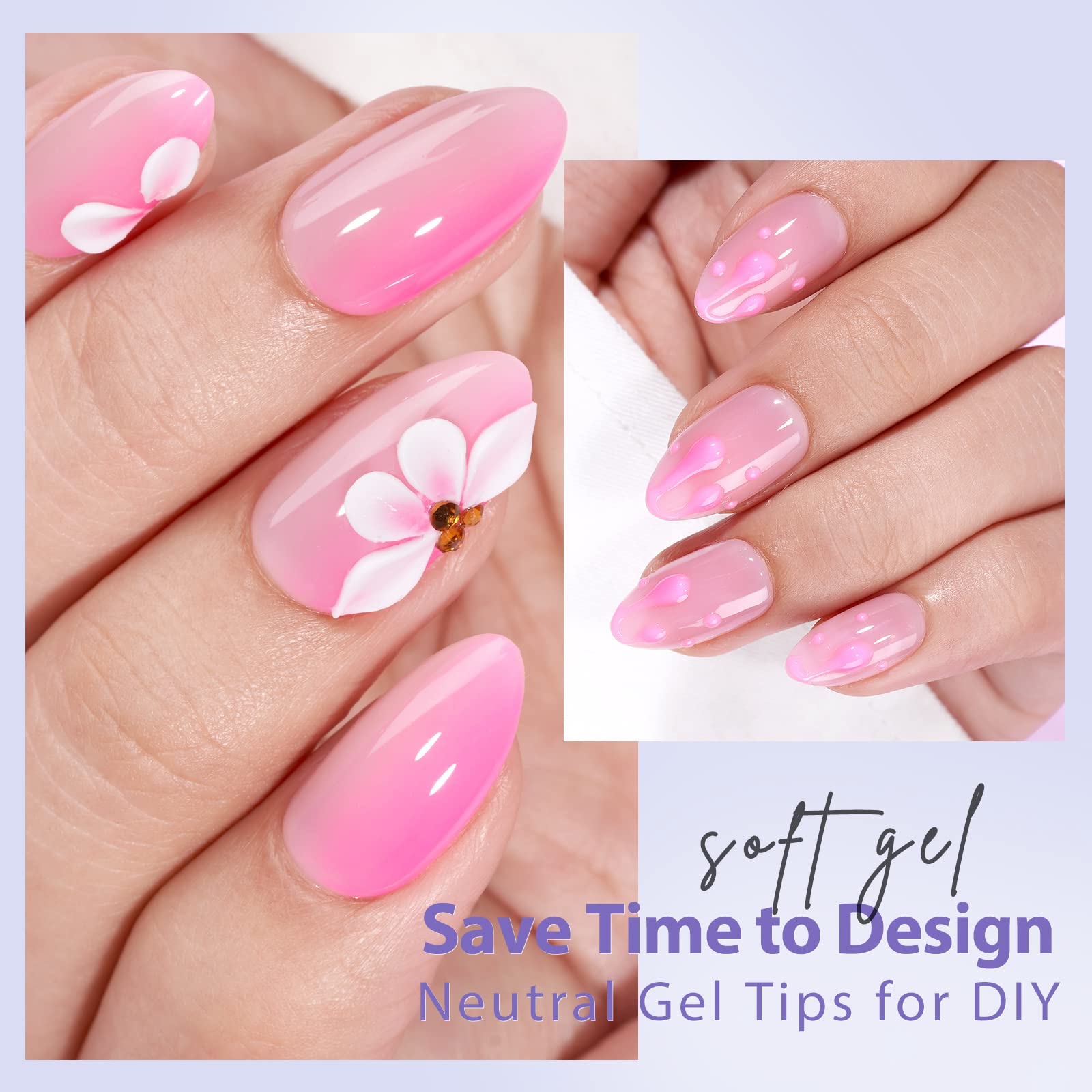 Short Almond Gel Nail Tips - BTArtbox XCOATTIPS 160 Pcs Fake Nails, Pre-applied Tip Primer Soaked Off Press On Nails for Nail Extensions in 16 Sizes